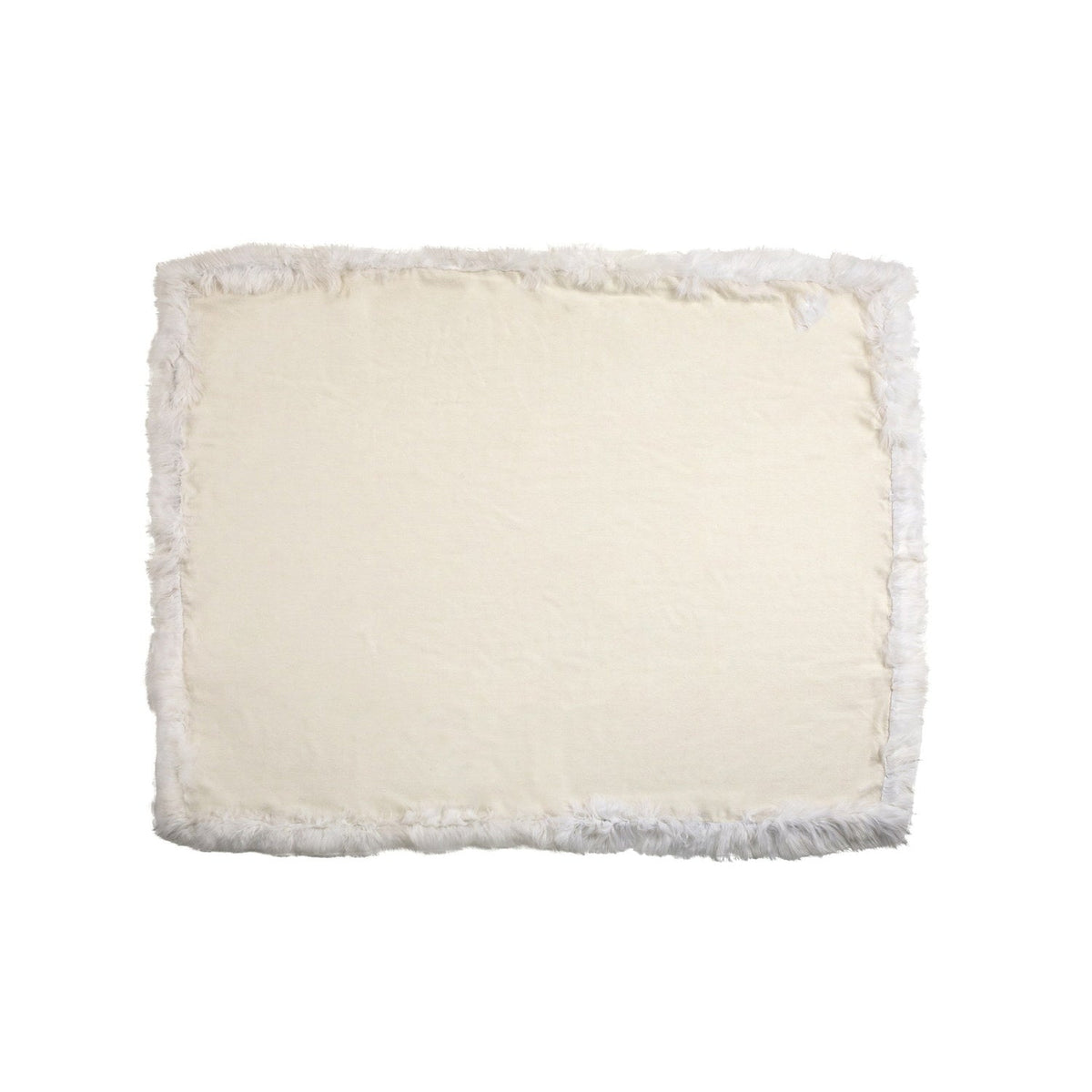 Baby Alpaca Woven Throw W/ Alpaca Fur Trim White 2