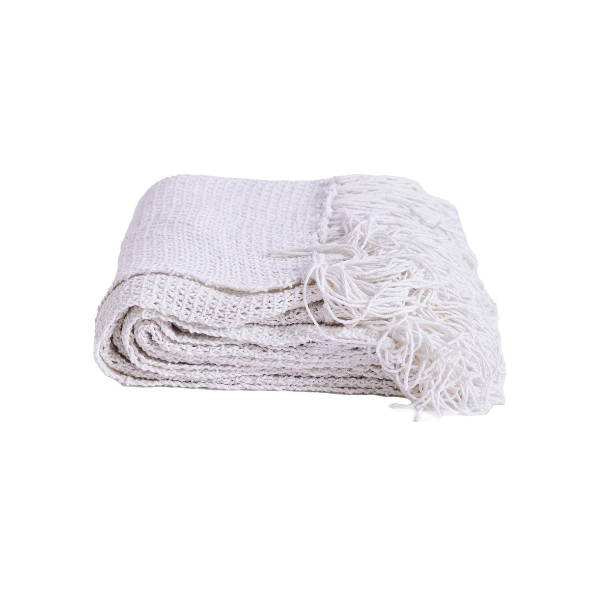 Muscari Artisinal Handwoven Throw White #_shape=Rectangle