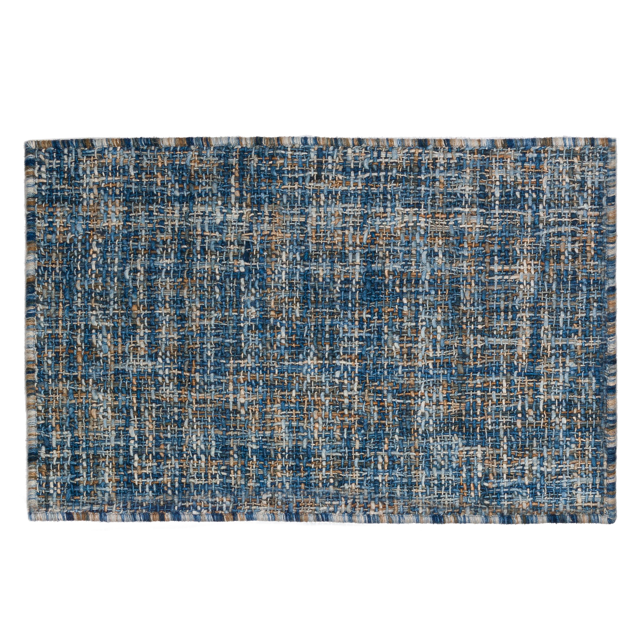 Casual AZ1 Blue Wool Rug 2' x 3' #shape_Rectangle