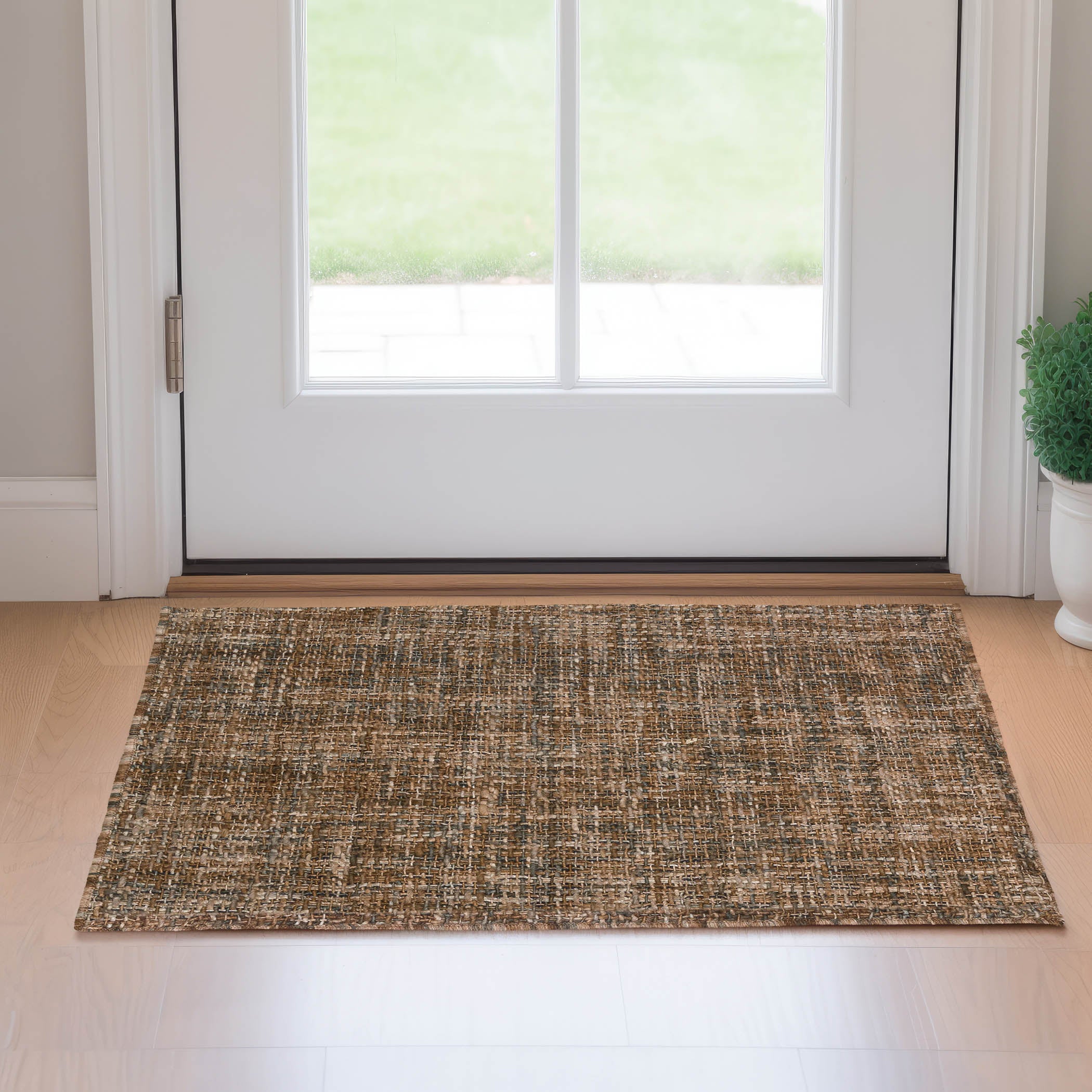 Casual AZ1 Chocolate Brown Wool Rug 2' x 3' #shape_Rectangle