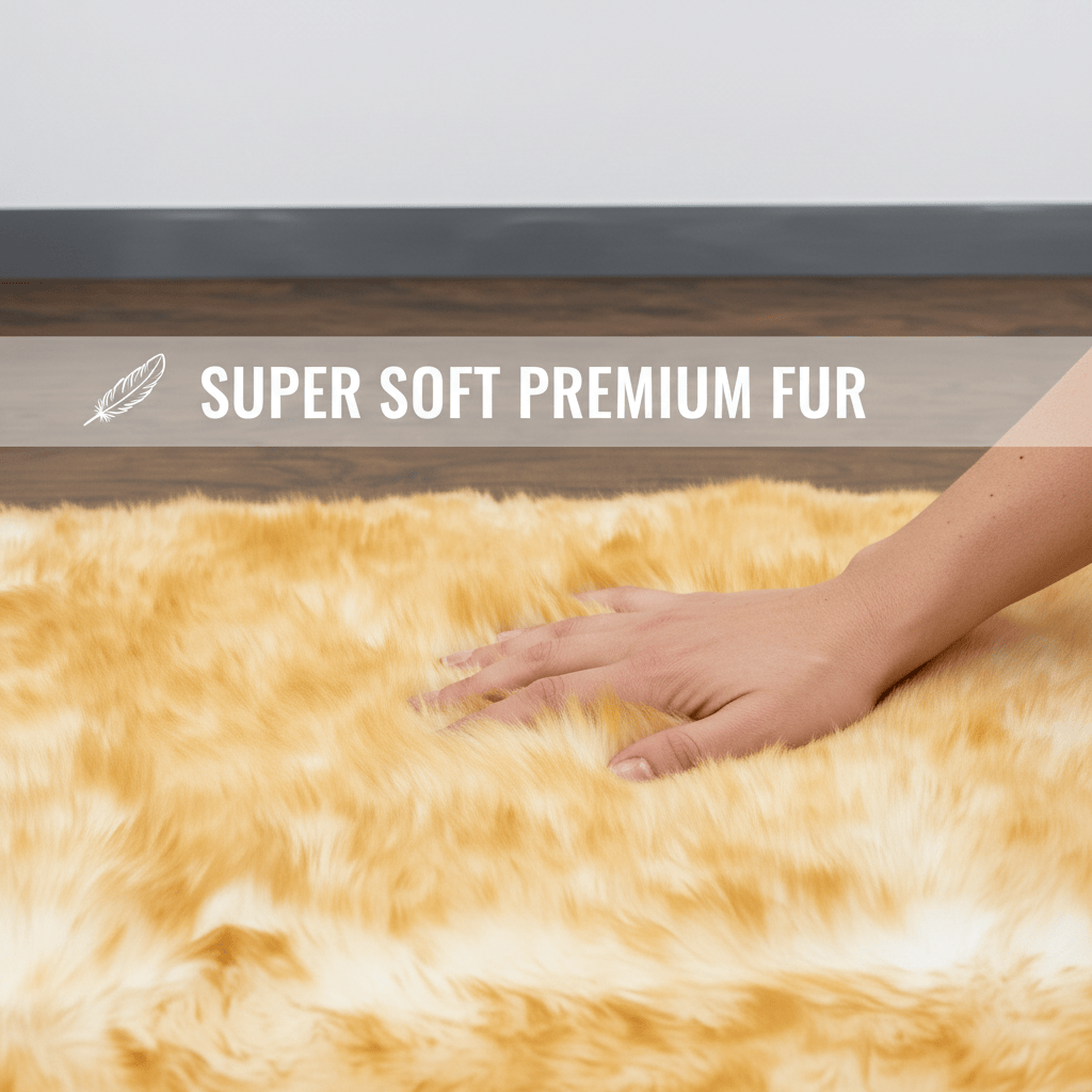 Natural Brown Tips Sheepskin Rug Shearling Fur Pelt - Ethically Sourced - Oeko Tex Certified