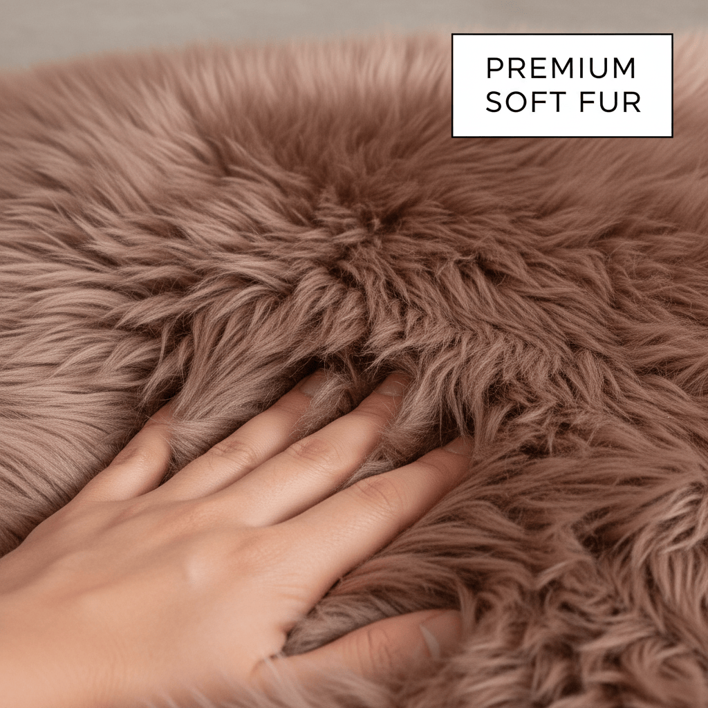 Natural Paco Tan Sheepskin Rug Shearling Fur Pelt - Ethically Sourced - Oeko Tex Certified
