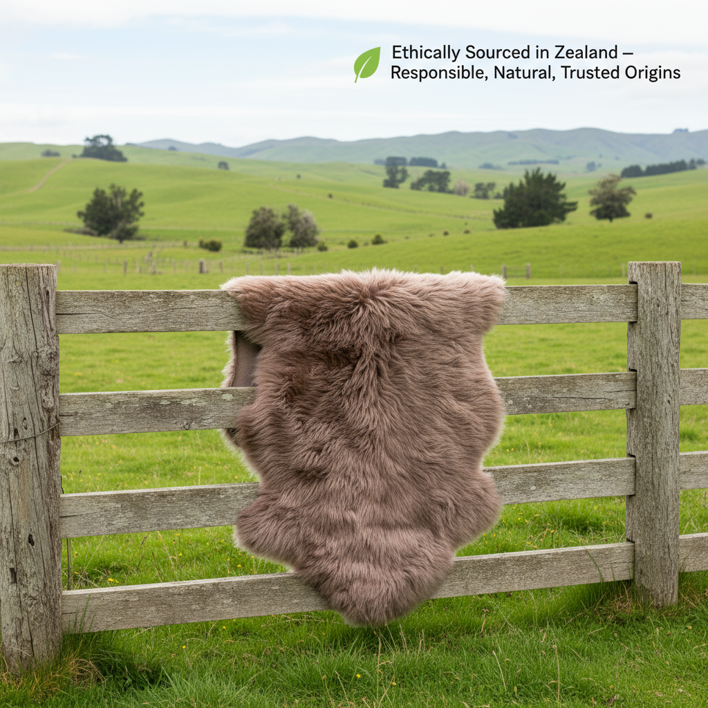 Natural Paco Tan Sheepskin Rug Shearling Fur Pelt - Ethically Sourced - Oeko Tex Certified