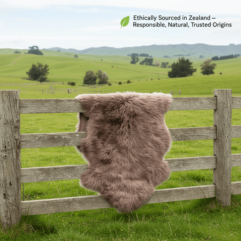 Natural Paco Tan Sheepskin Rug Shearling Fur Pelt - Ethically Sourced - Oeko Tex Certified