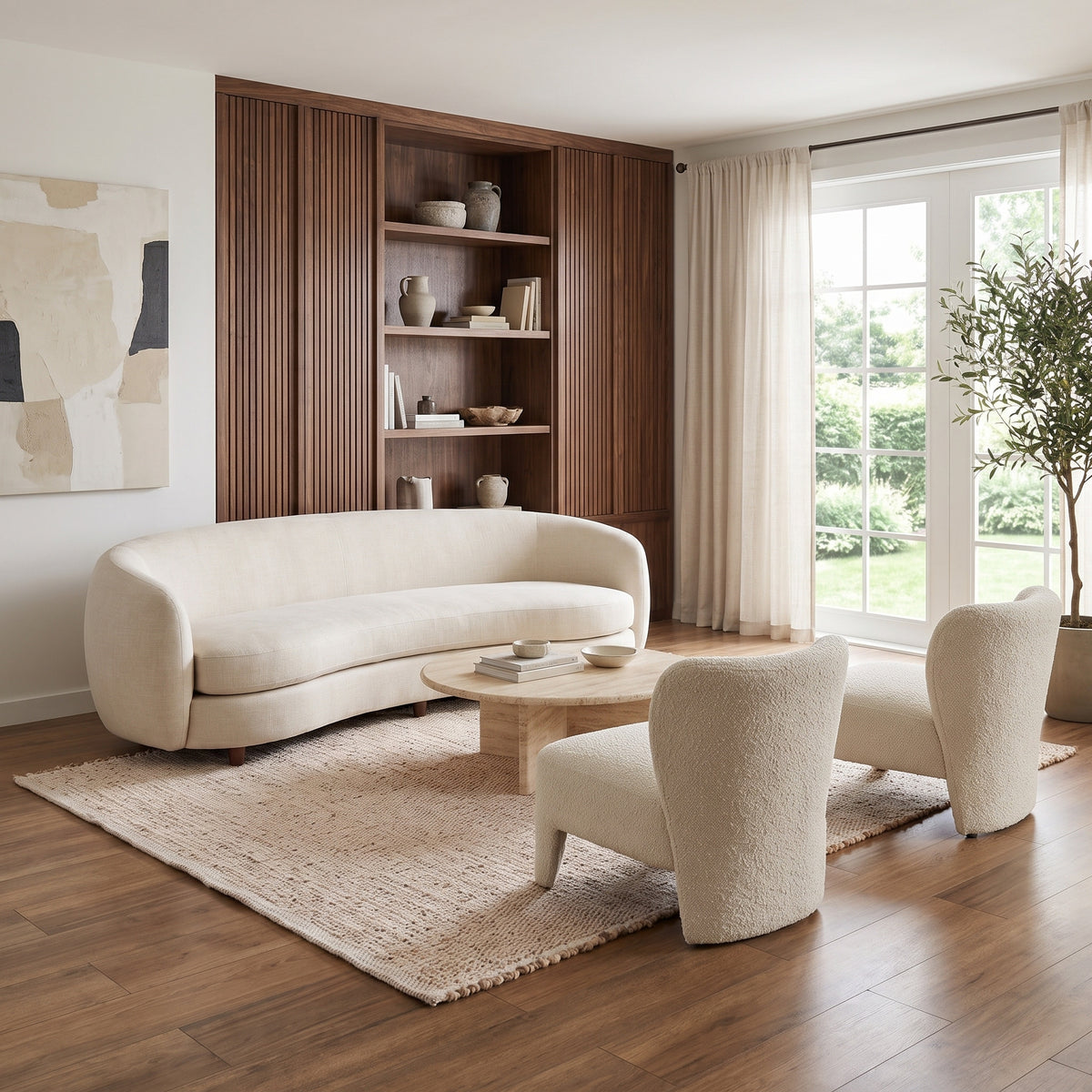 Terra Handwoven Boho Jute and Cotton Rug | Natural