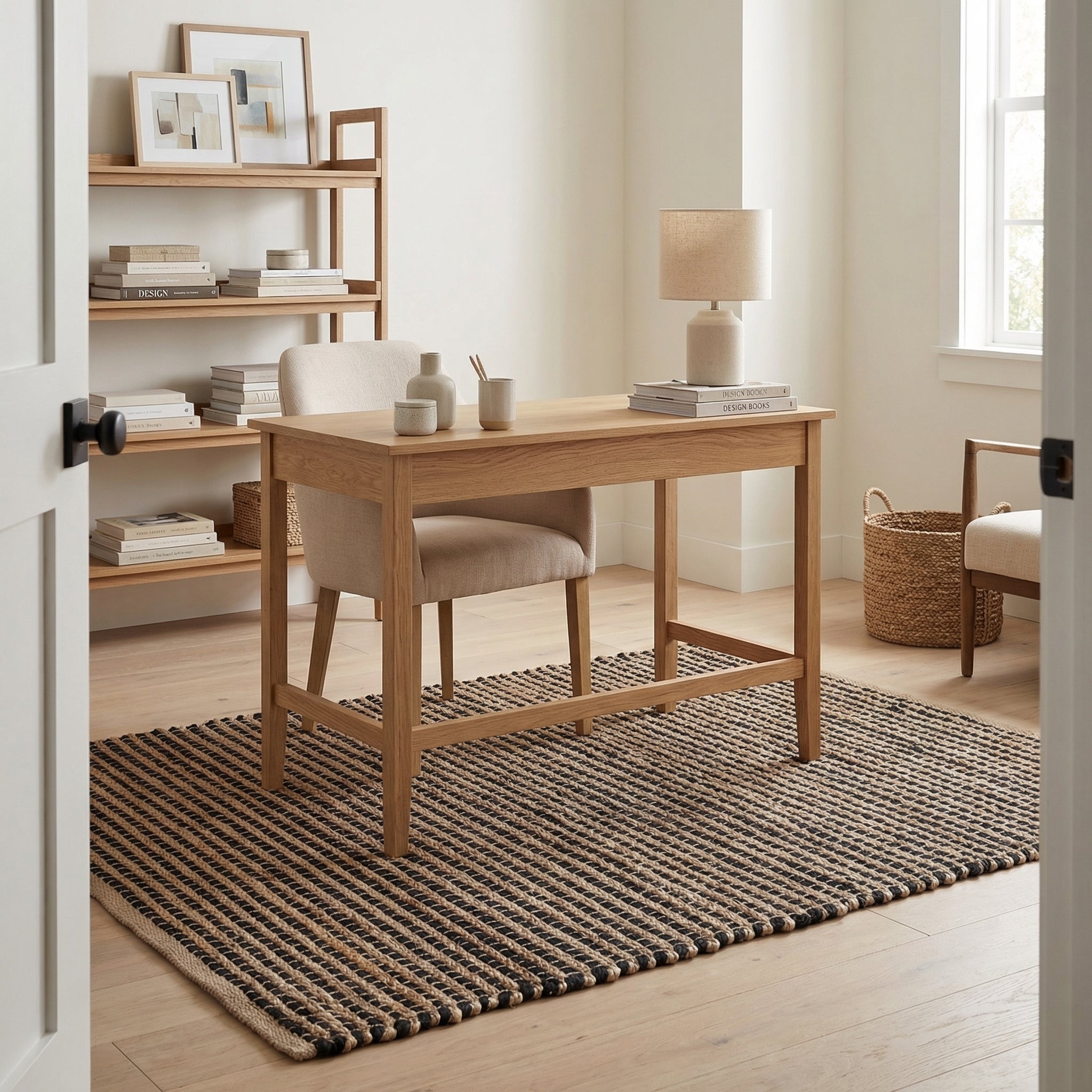 Black Jute & Chindi Woven Rug – Reversible Grid Farmhouse Area Rug | Terra Collection