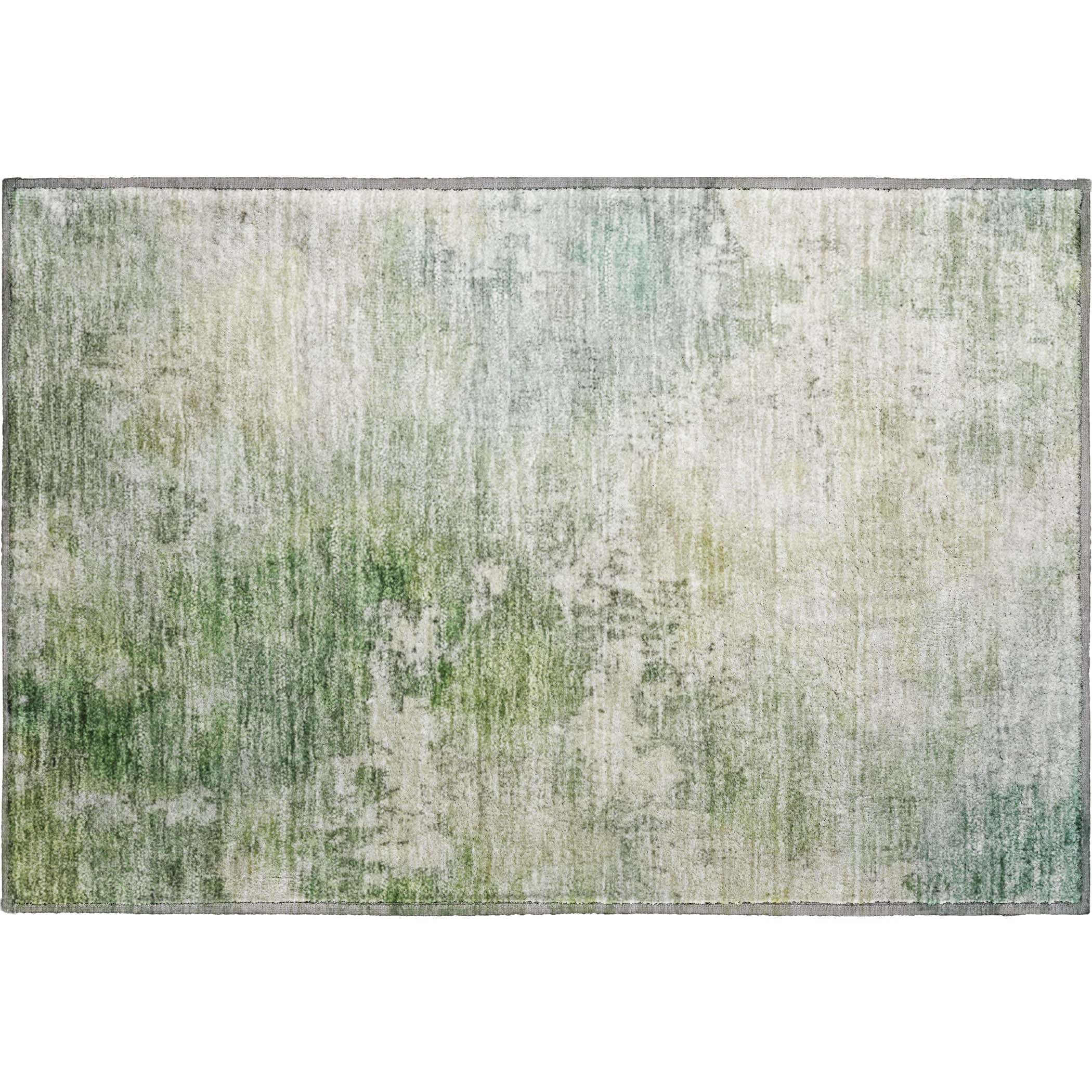 Luxury Washable Indoor/Outdoor Transitional BC2 Aloe Green Rug 1'8" x 2'6" #shape_Rectangle