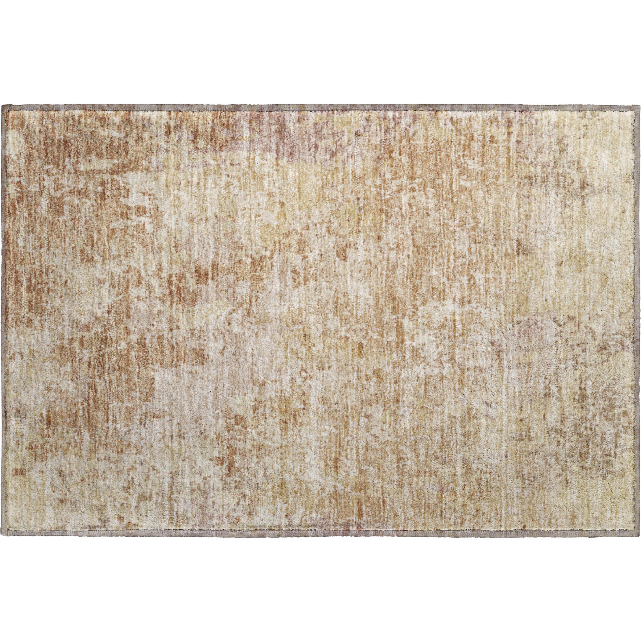 Luxury Washable Indoor/Outdoor Transitional BC6 Copper Orange Rug 1'8" x 2'6" #shape_Rectangle