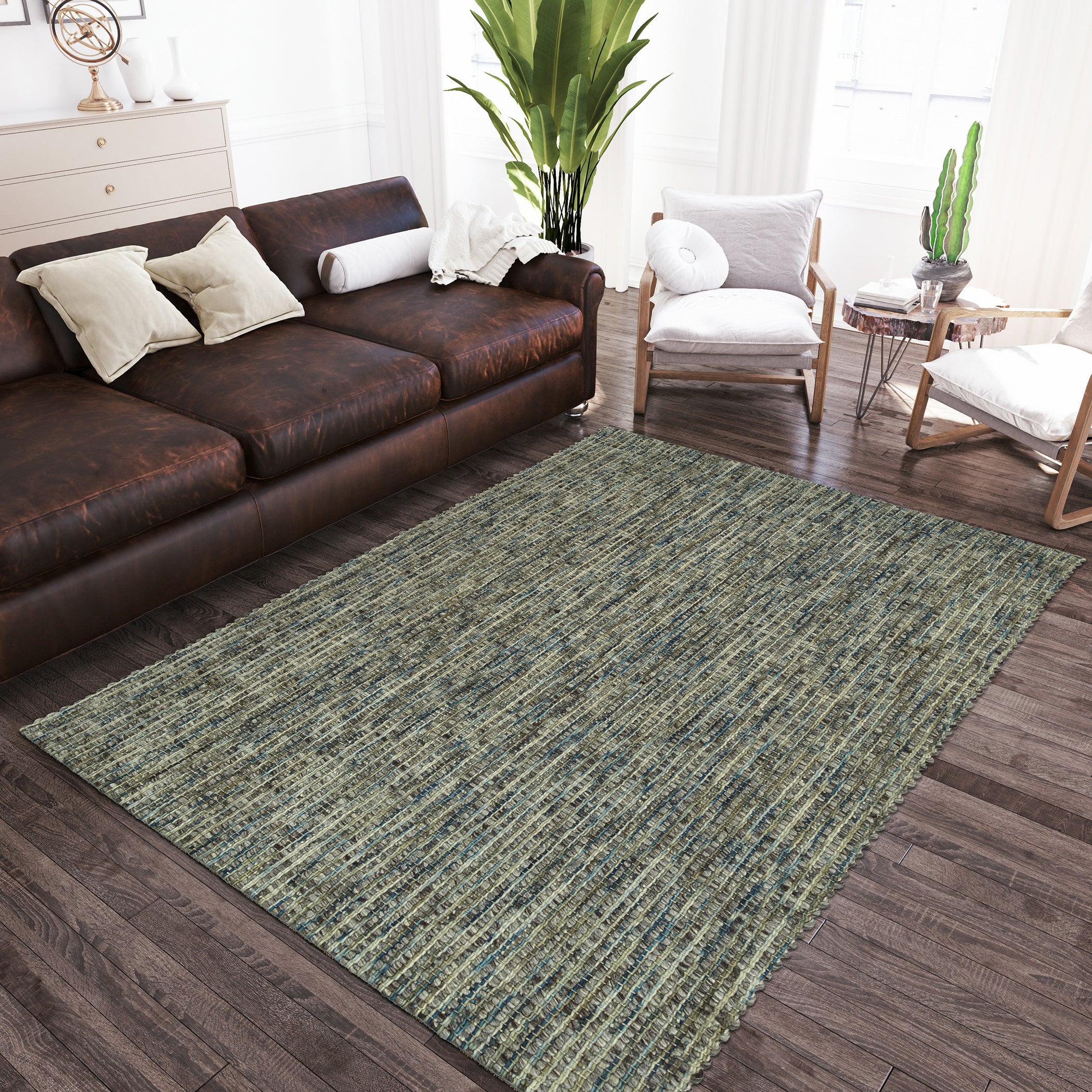 Casual BD1 Lakeview Blue Wool Rug 2'3" x 7'6" #shape_Runner