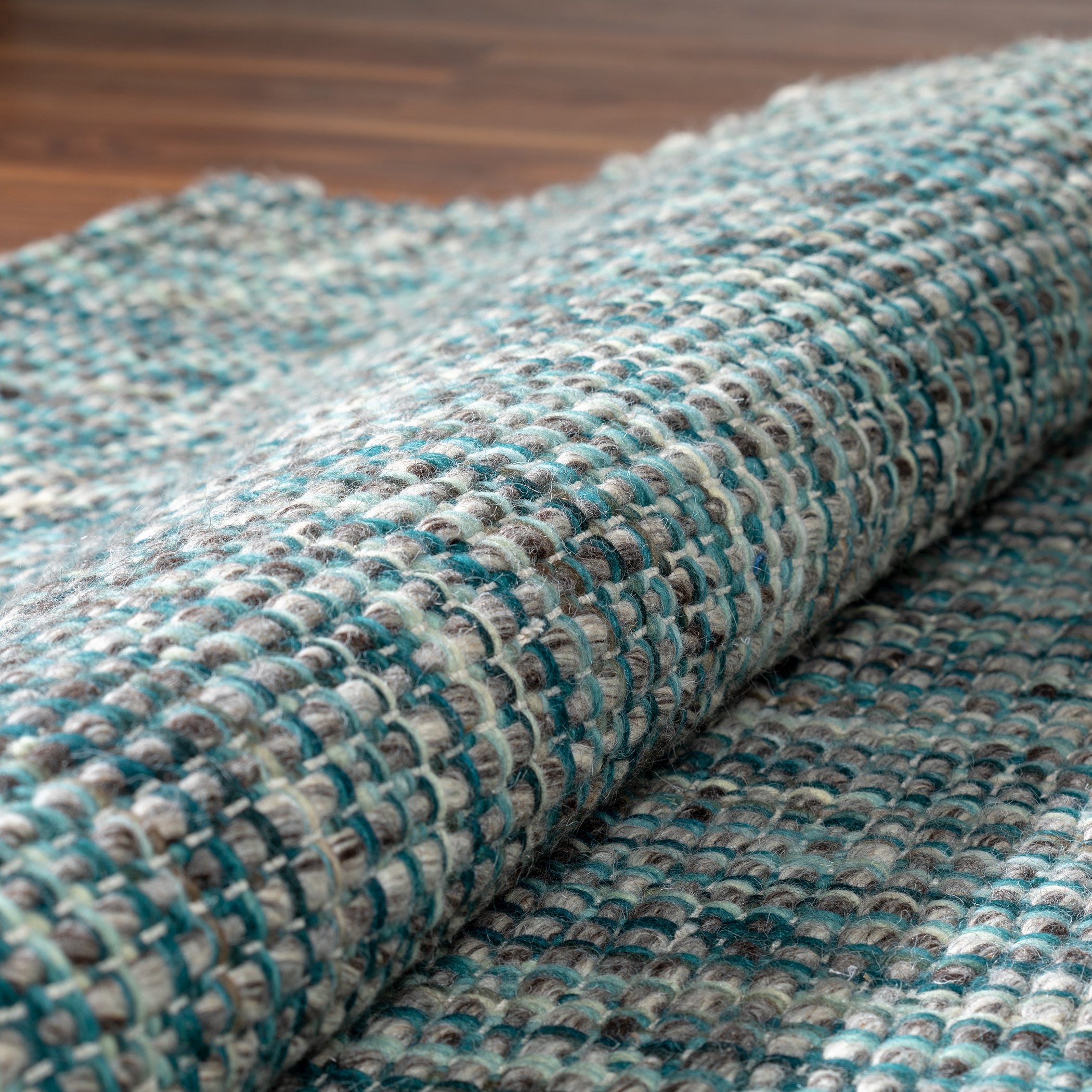 Casual BD1 Turquoise Blue Wool Rug 2' x 3' #shape_Rectangle