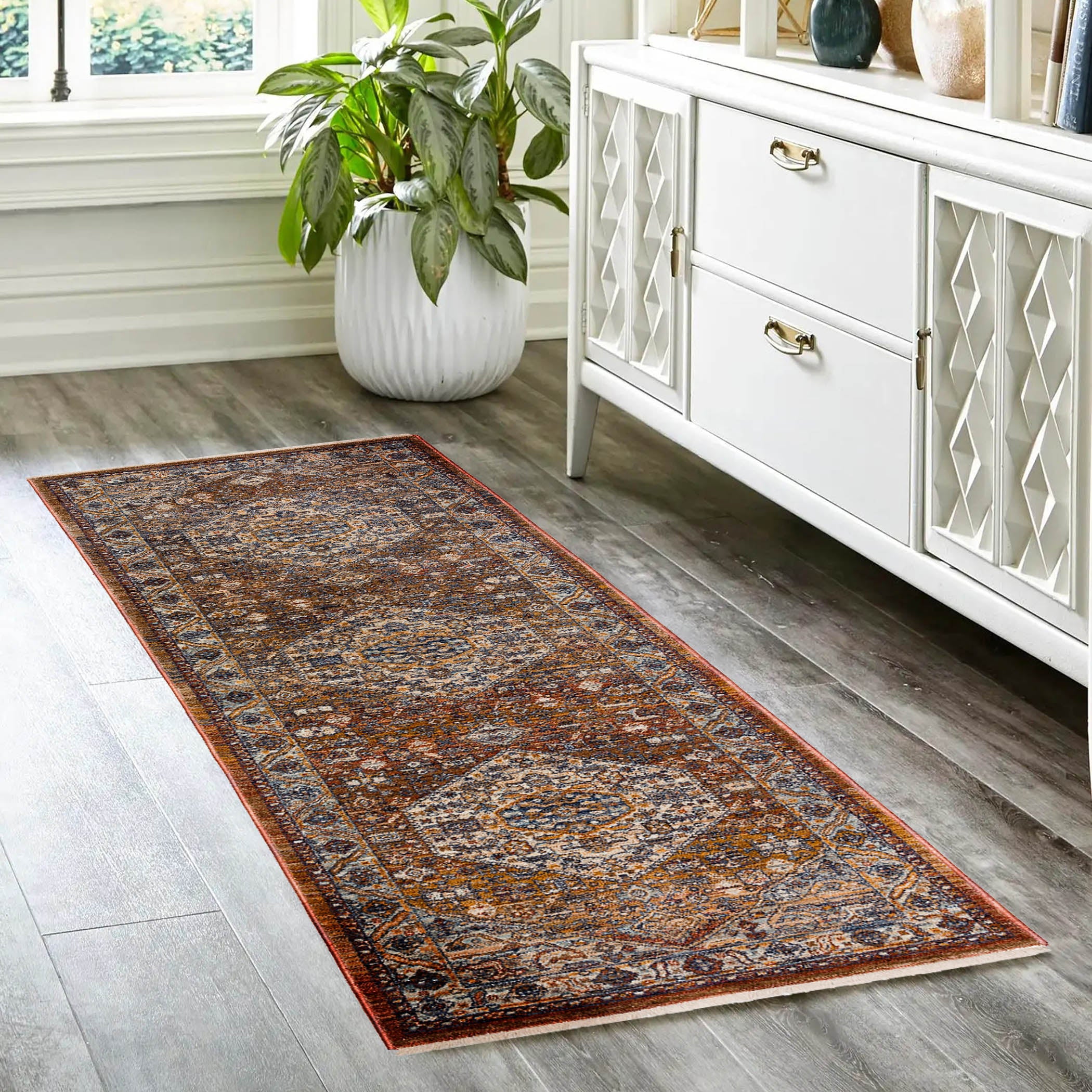 Traditional BE1 Paprika Red Rug 2'3" x 7'10" #shape_Runner