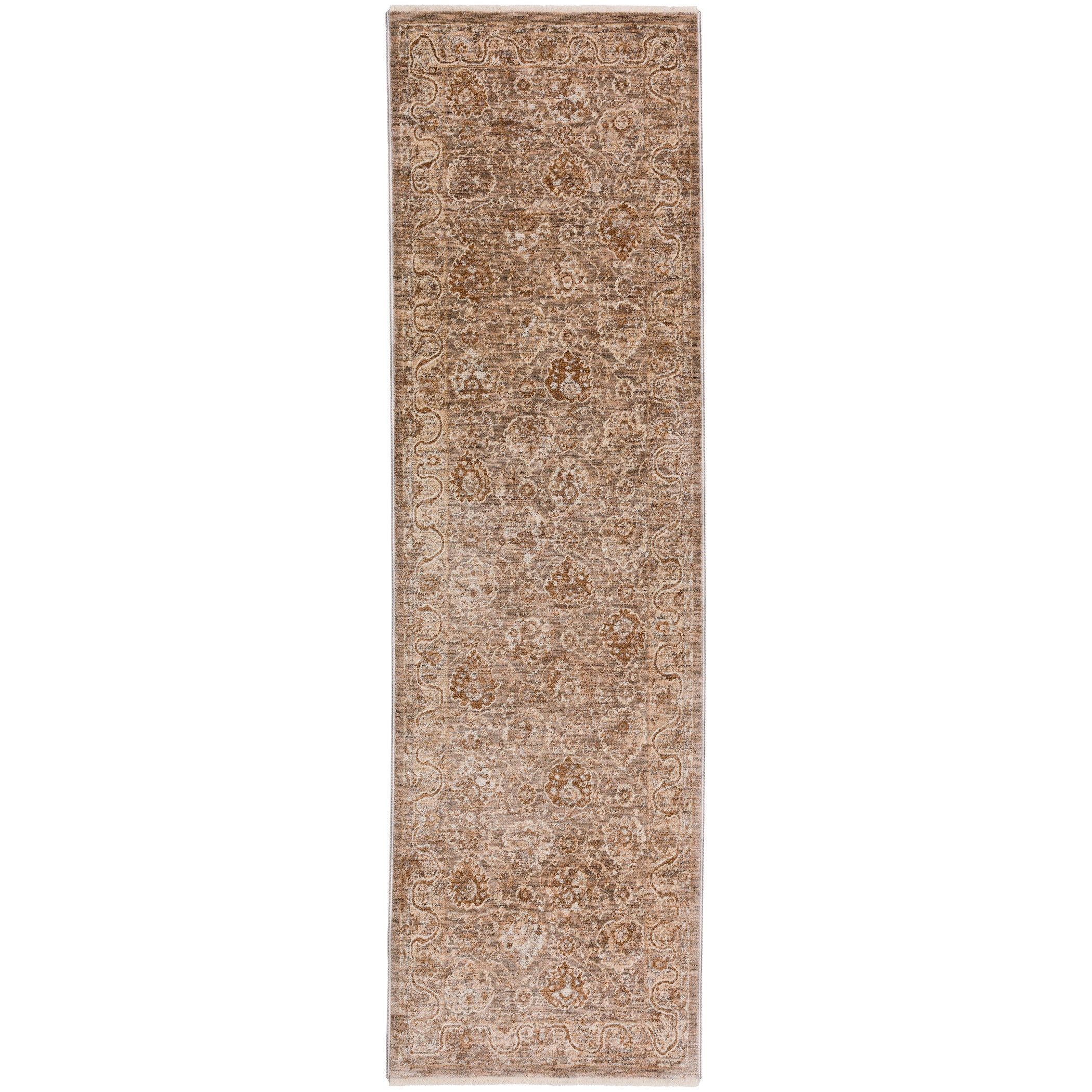 Traditional BE6 Pebble Brown Rug 2'3" x 7'10" #shape_Runner
