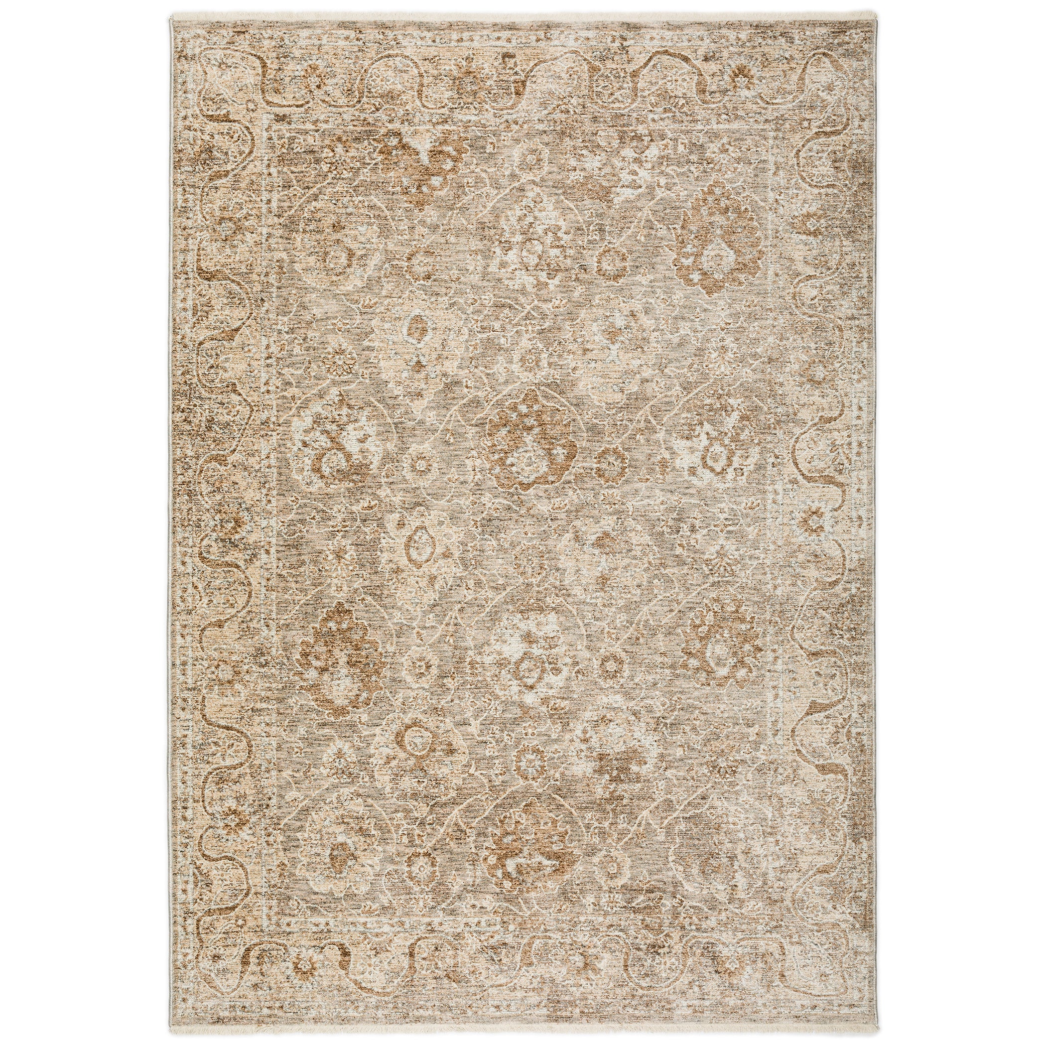 Traditional BE6 Pebble Brown Rug 1'8" x 2'6" #shape_Rectangle