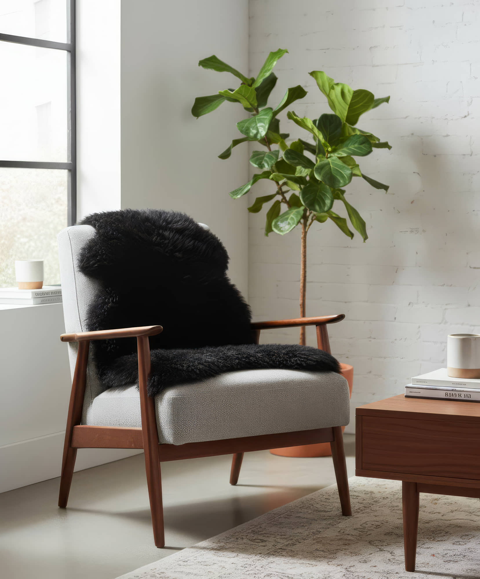 black sheepskin rug sheep skin fur carpet #size_2' x 3'