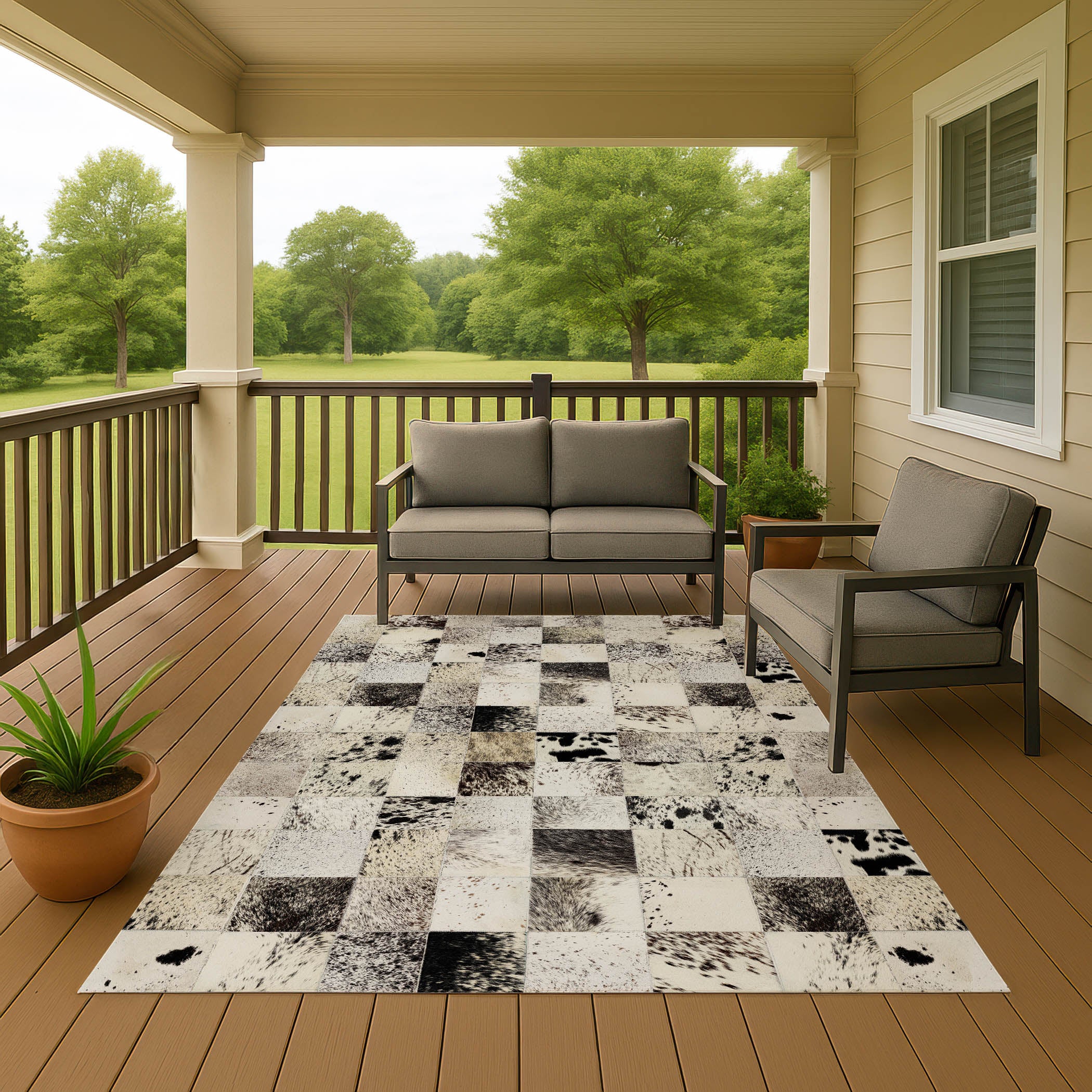 Luxury Washable Indoor/Outdoor Lodge BM10 Cream Ivory Rug 2'6" x 3'10" #shape_Rectangle