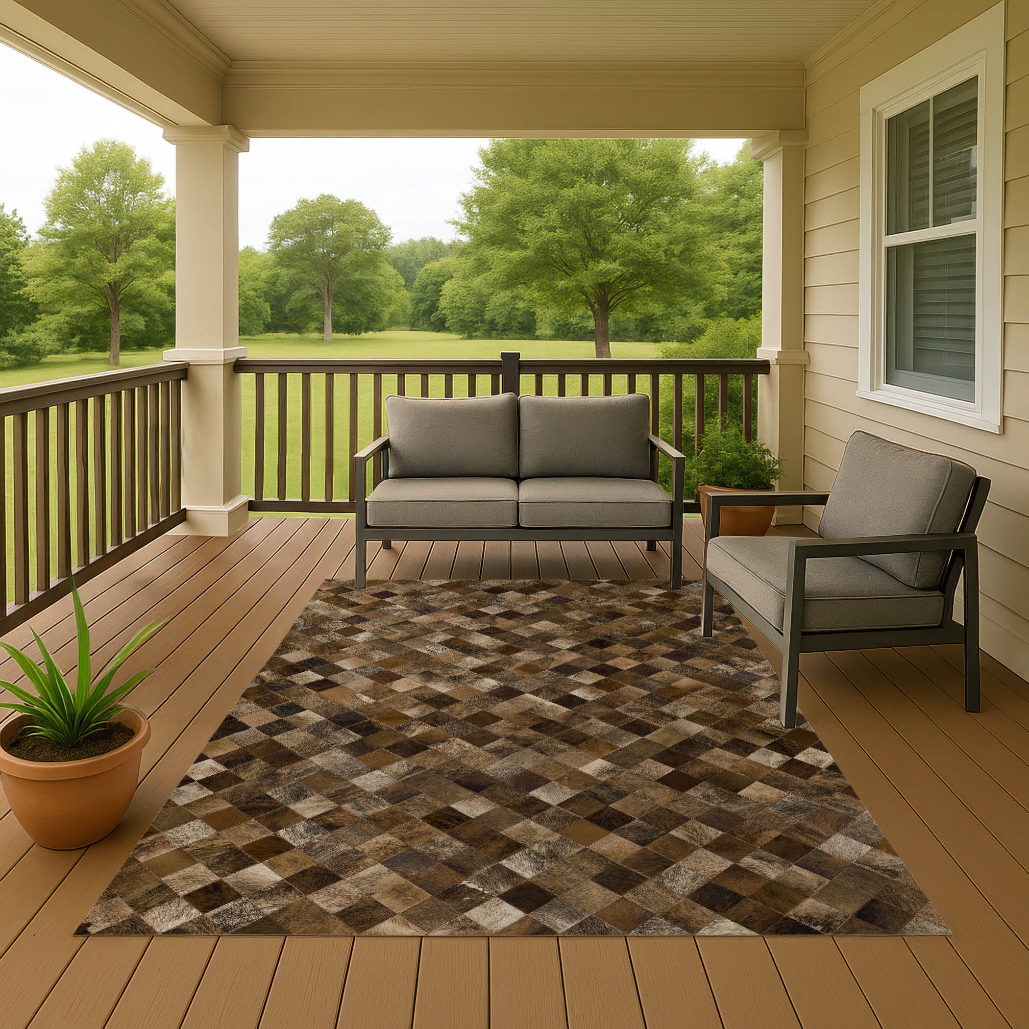 Luxury Washable Indoor/Outdoor Lodge BM2 Brown Rug 2'6" x 3'10" #shape_Rectangle