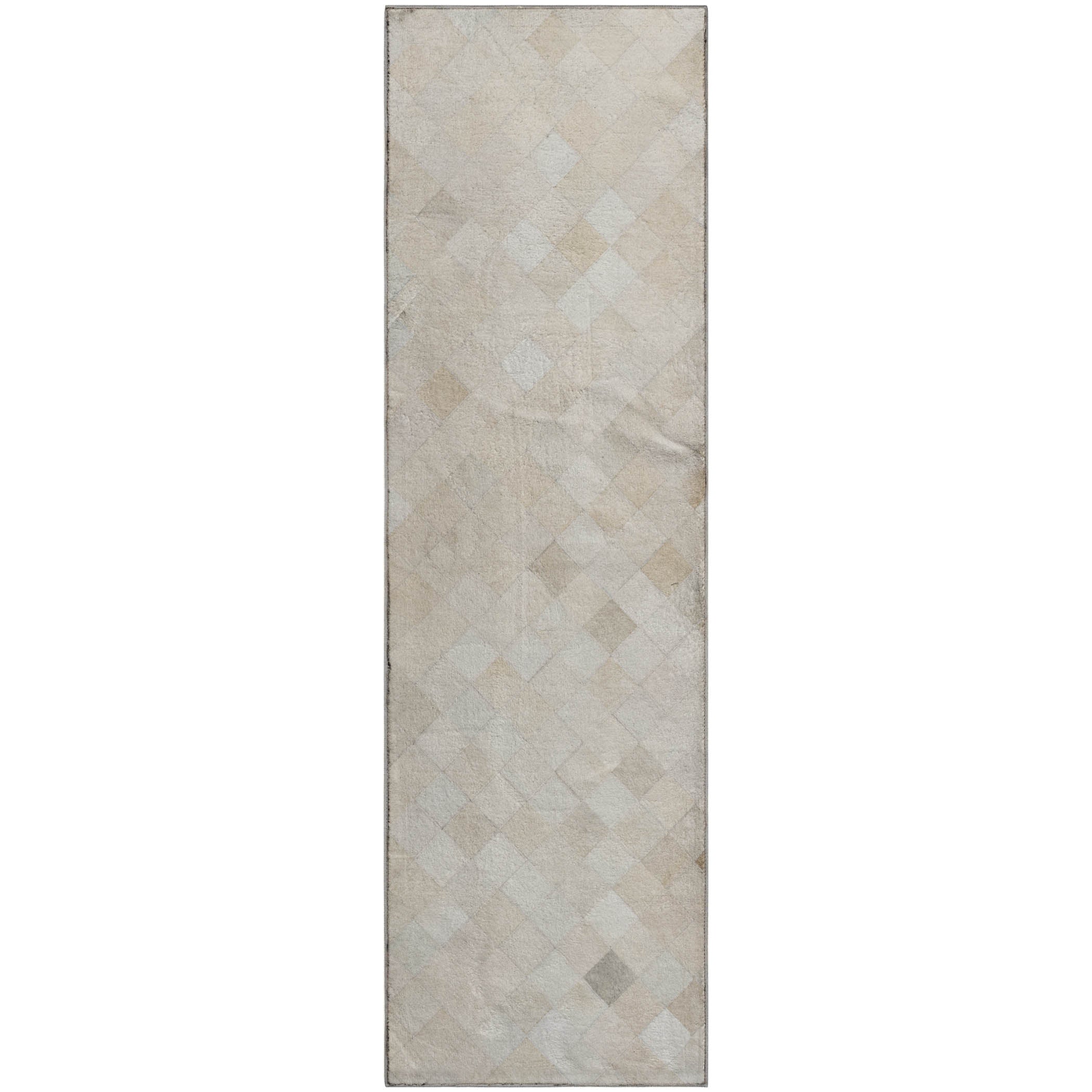 Luxury Washable Indoor/Outdoor Lodge BM2 Linen Ivory Rug 2'3" x 7'6" #shape_Runner