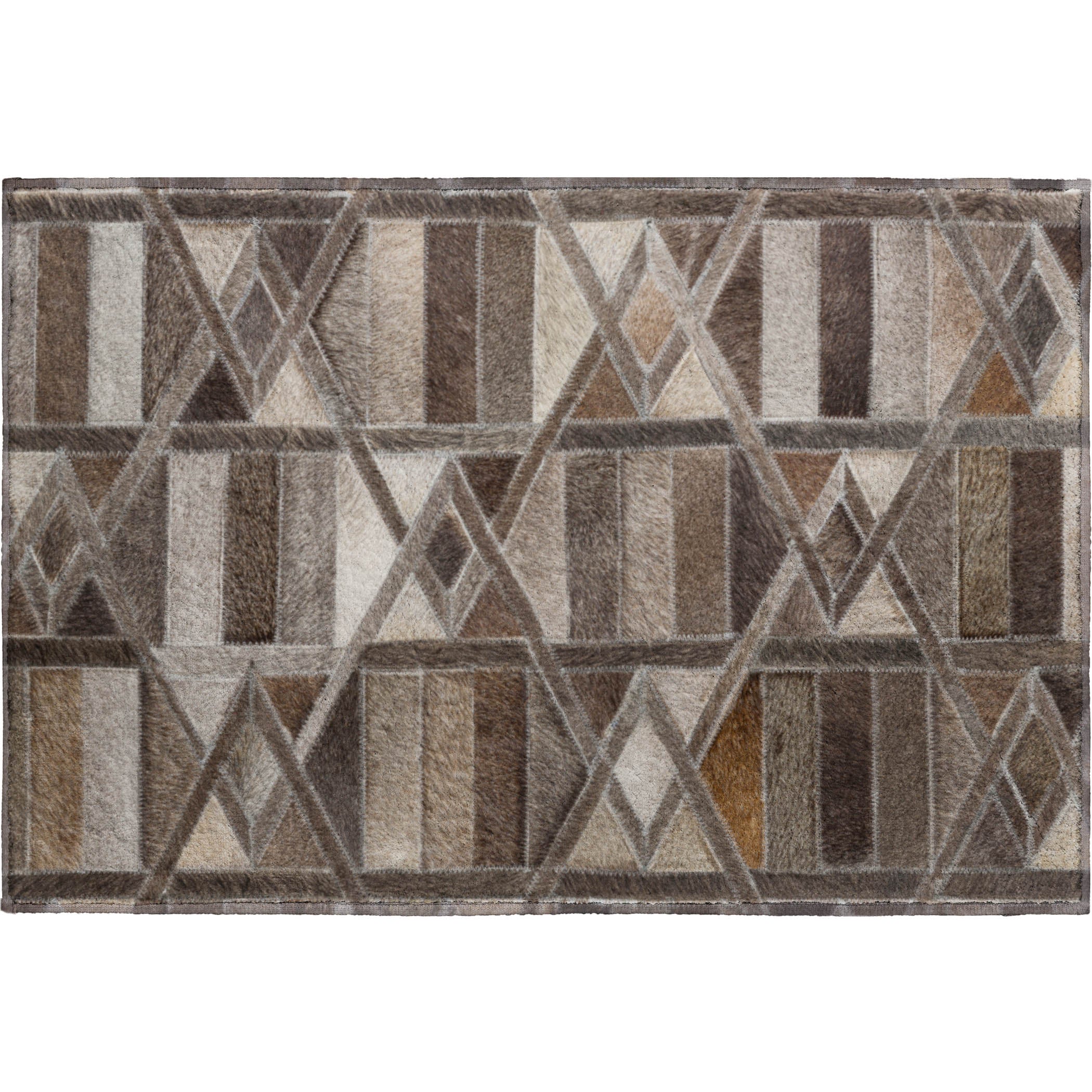 Luxury Washable Indoor/Outdoor Lodge BM4 Gray Rug 1'8" x 2'6" #shape_Rectangle