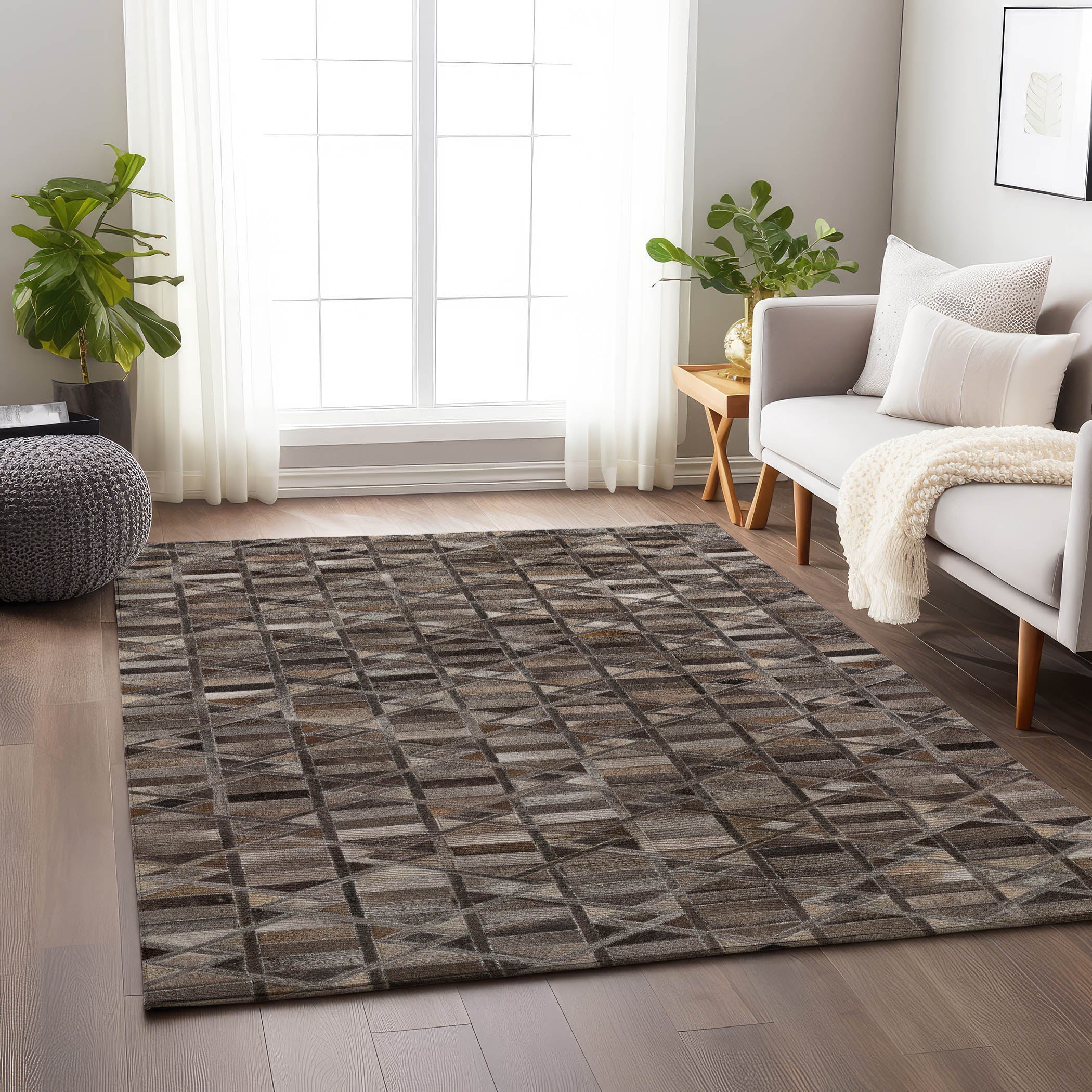 Luxury Washable Indoor/Outdoor Lodge BM4 Gray Rug 2'6" x 3'10" #shape_Rectangle