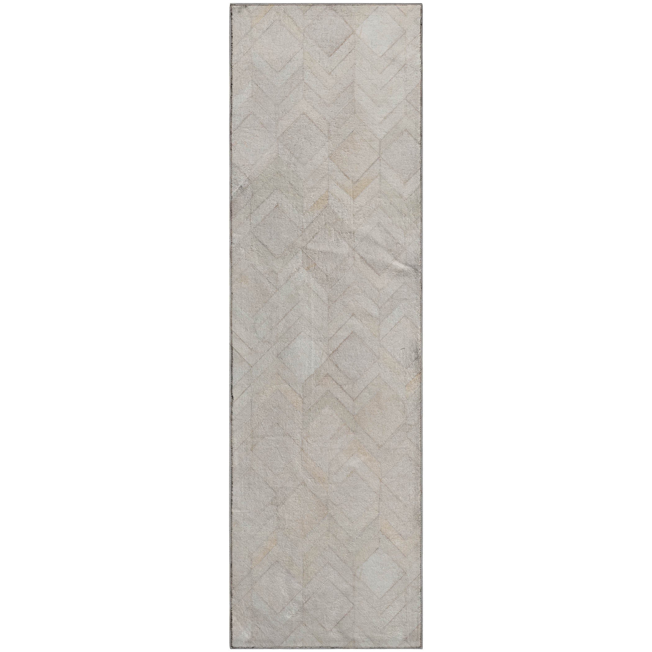 Luxury Washable Indoor/Outdoor Lodge BM5 Linen Ivory Rug 2'3" x 7'6" #shape_Runner