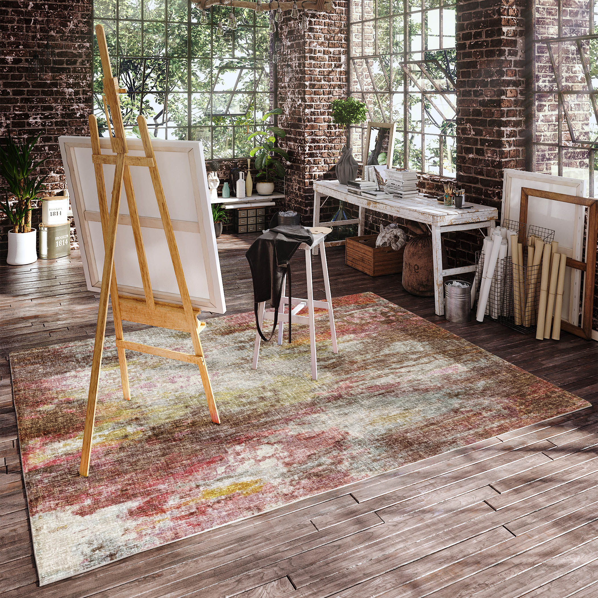 Luxury Washable Casual BO10 Blush Pink Rug 2'6" x 3'10" #shape_Rectangle