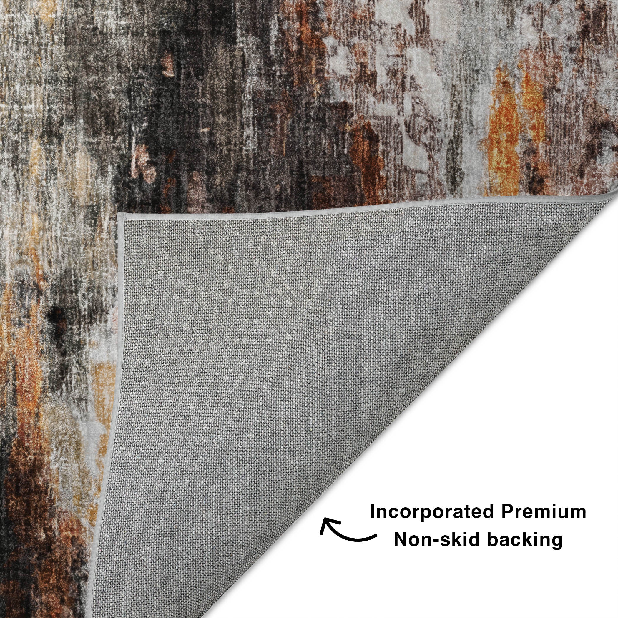 Luxury Washable Casual BO10 Gray Rug 1'8" x 2'6" #shape_Rectangle