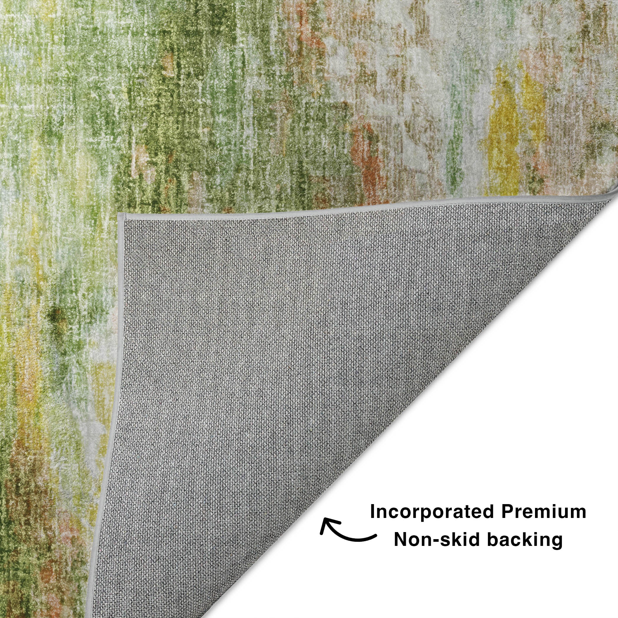 Luxury Washable Casual BO10 Sage Green Rug 1'8" x 2'6" #shape_Rectangle