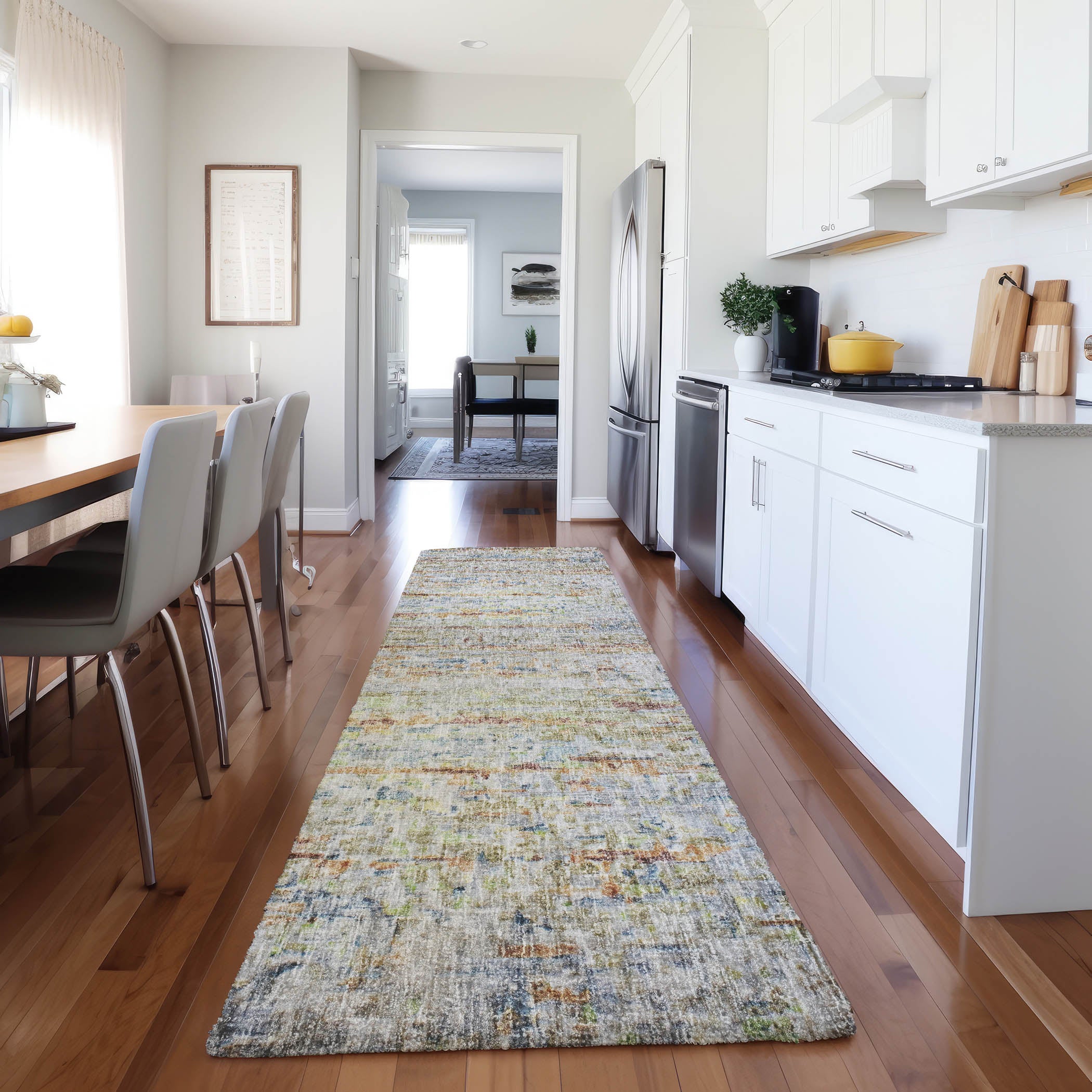 Luxury Washable Casual BO13 Putty Ivory Rug 2'3" x 7'6" #shape_Runner