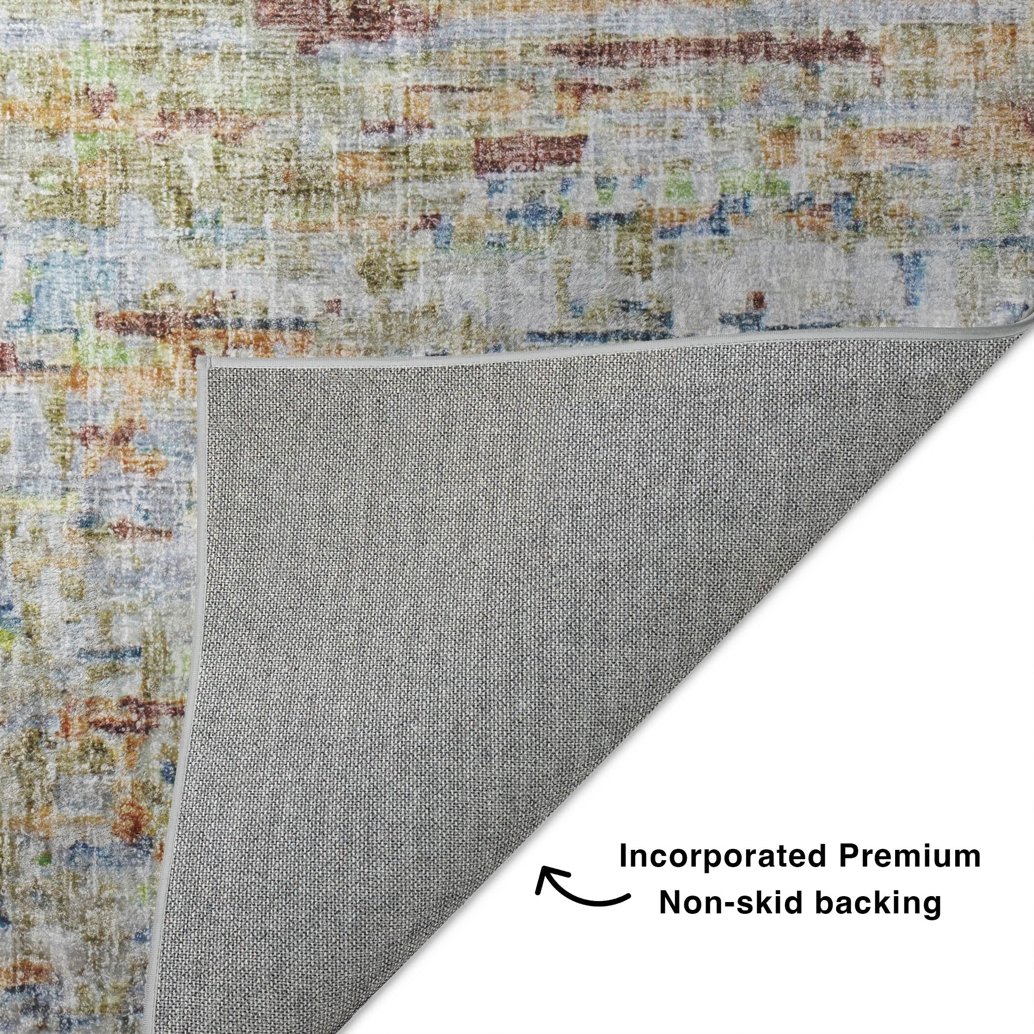 Luxury Washable Casual BO13 Putty Ivory Rug 1'8" x 2'6" #shape_Rectangle