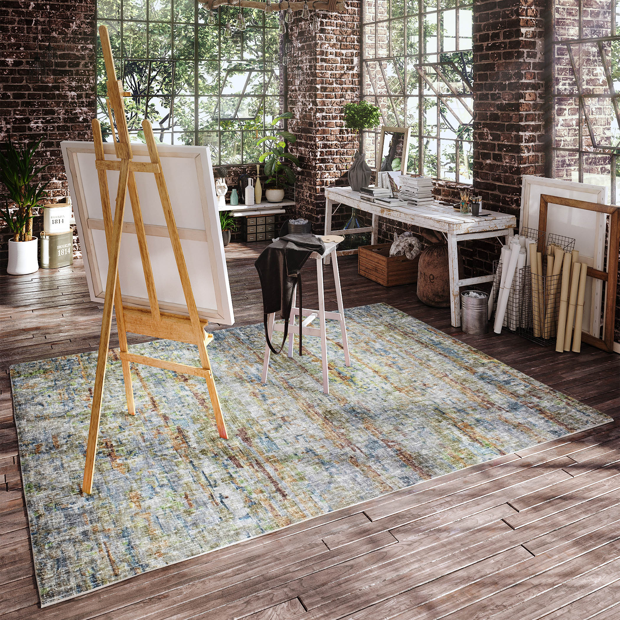 Luxury Washable Casual BO13 Putty Ivory Rug 2'6" x 3'10" #shape_Rectangle