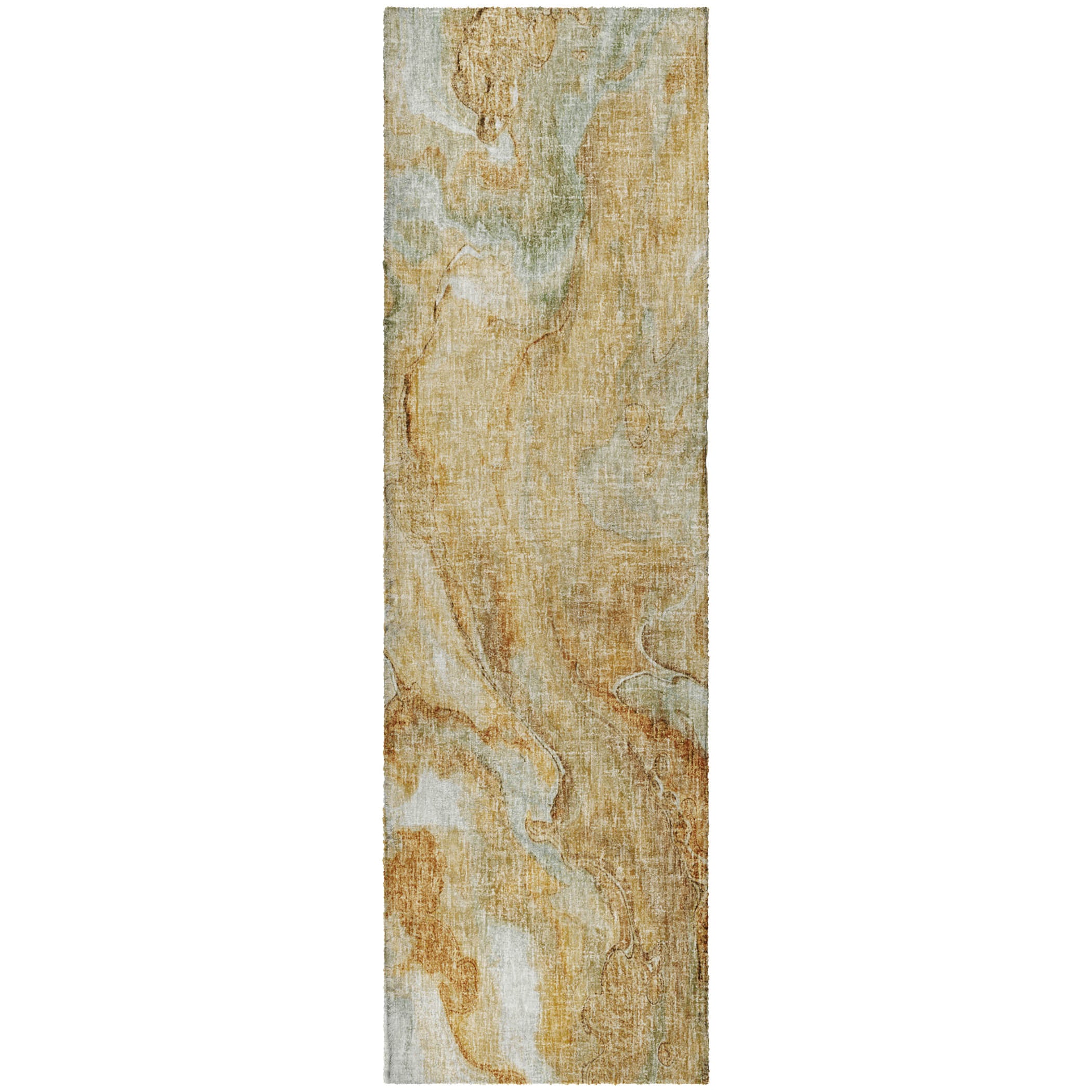 Luxury Washable Casual BO14 Copper Orange Rug 2'3" x 7'6" #shape_Runner