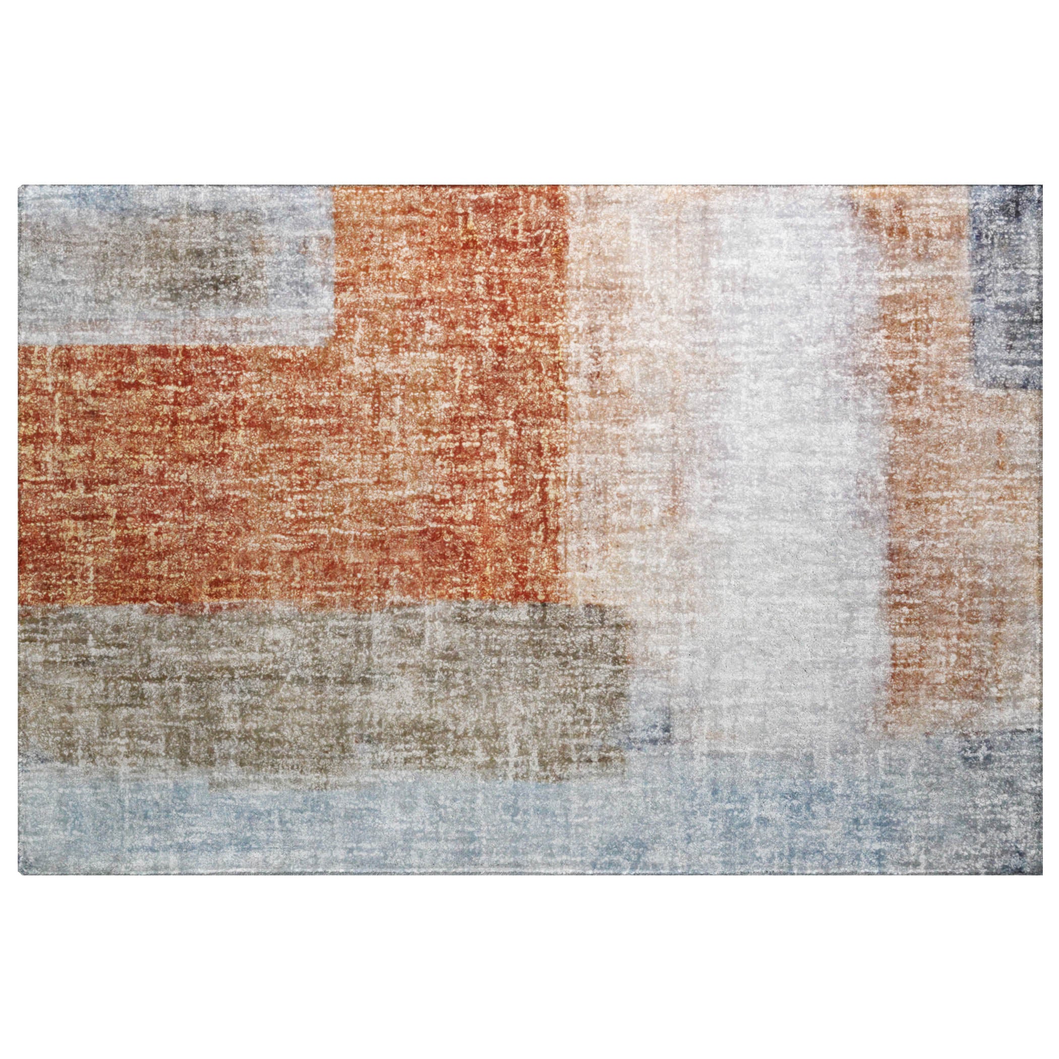Luxury Washable Casual BO1 Salmon Orange Rug 1'8" x 2'6" #shape_Rectangle