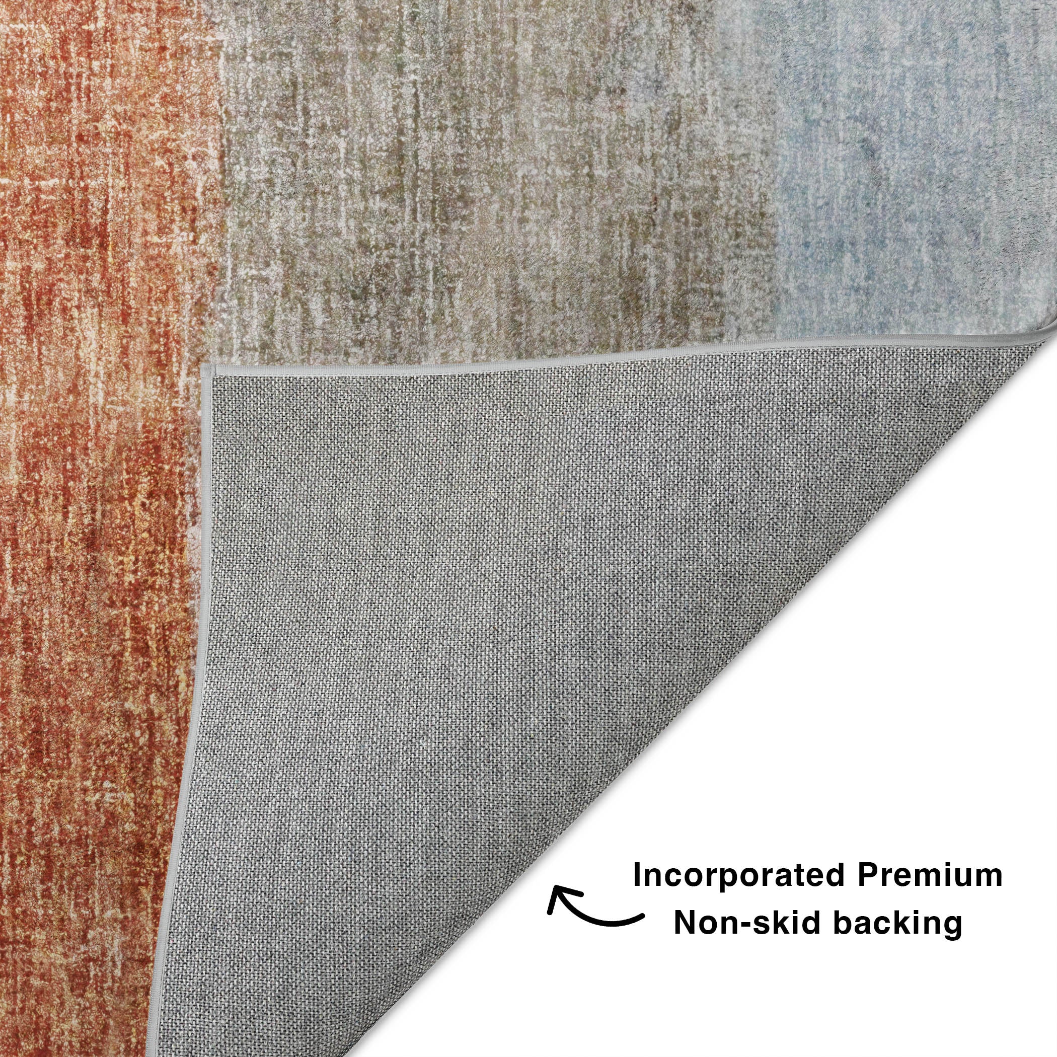 Luxury Washable Casual BO1 Salmon Orange Rug 1'8" x 2'6" #shape_Rectangle