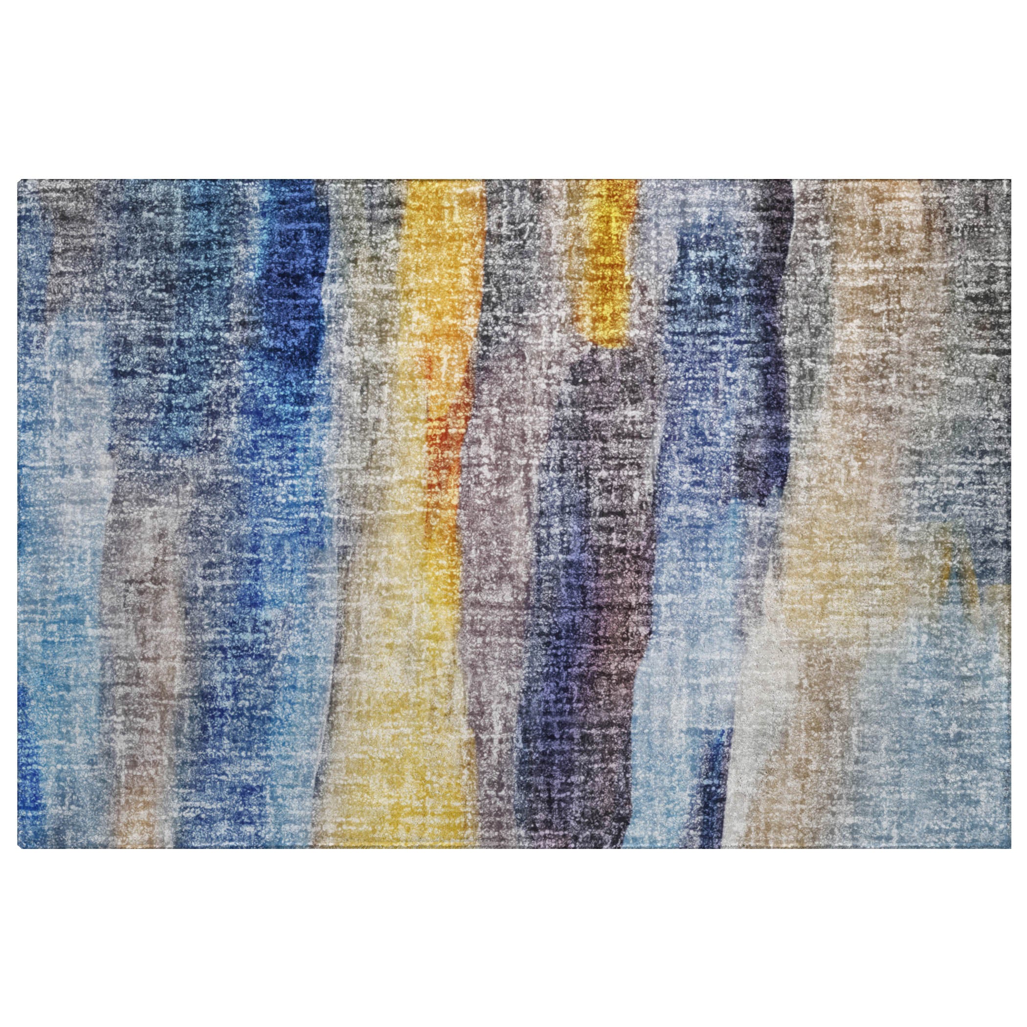 Luxury Washable Casual BO4 Blue Rug 1'8" x 2'6" #shape_Rectangle