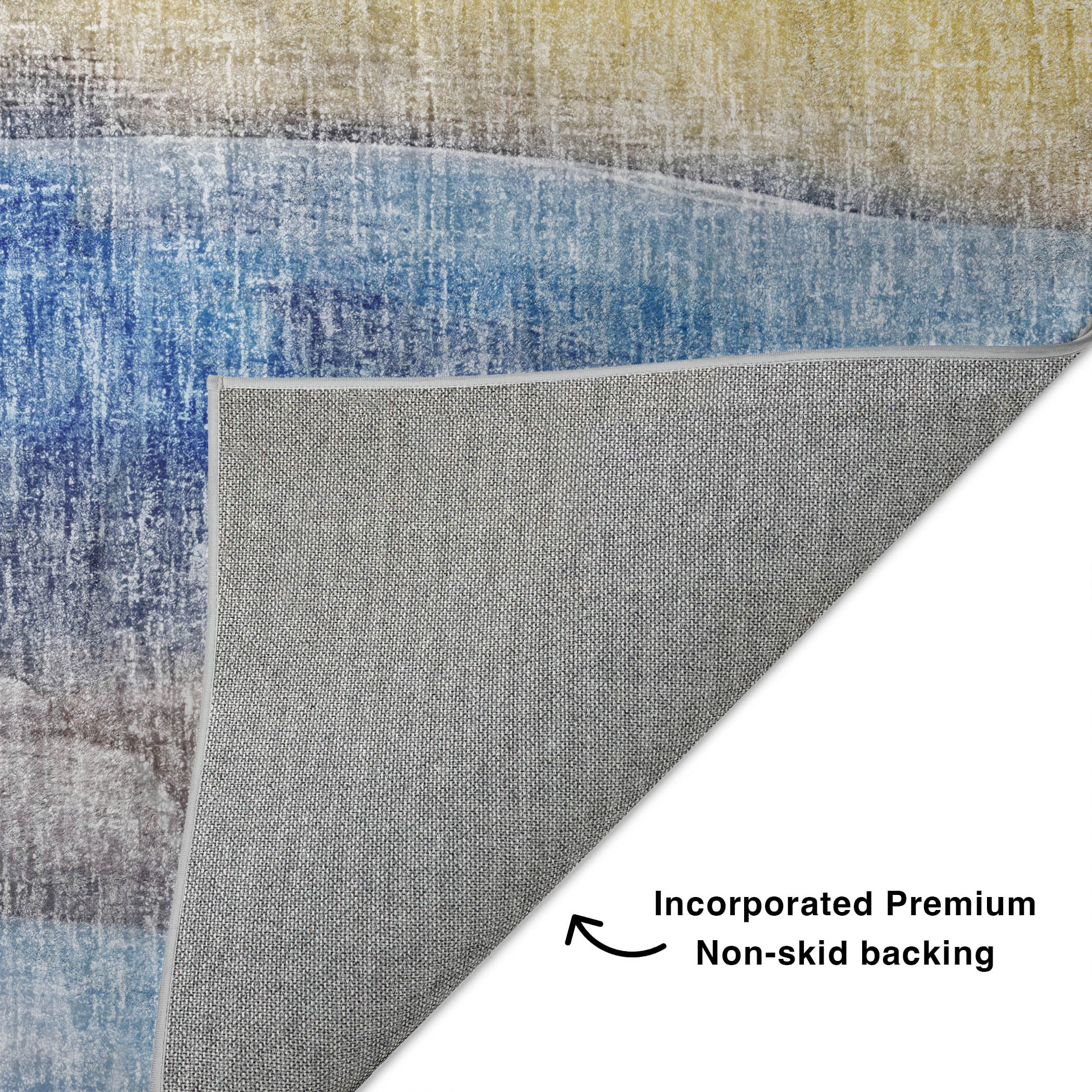 Luxury Washable Casual BO4 Blue Rug 1'8" x 2'6" #shape_Rectangle