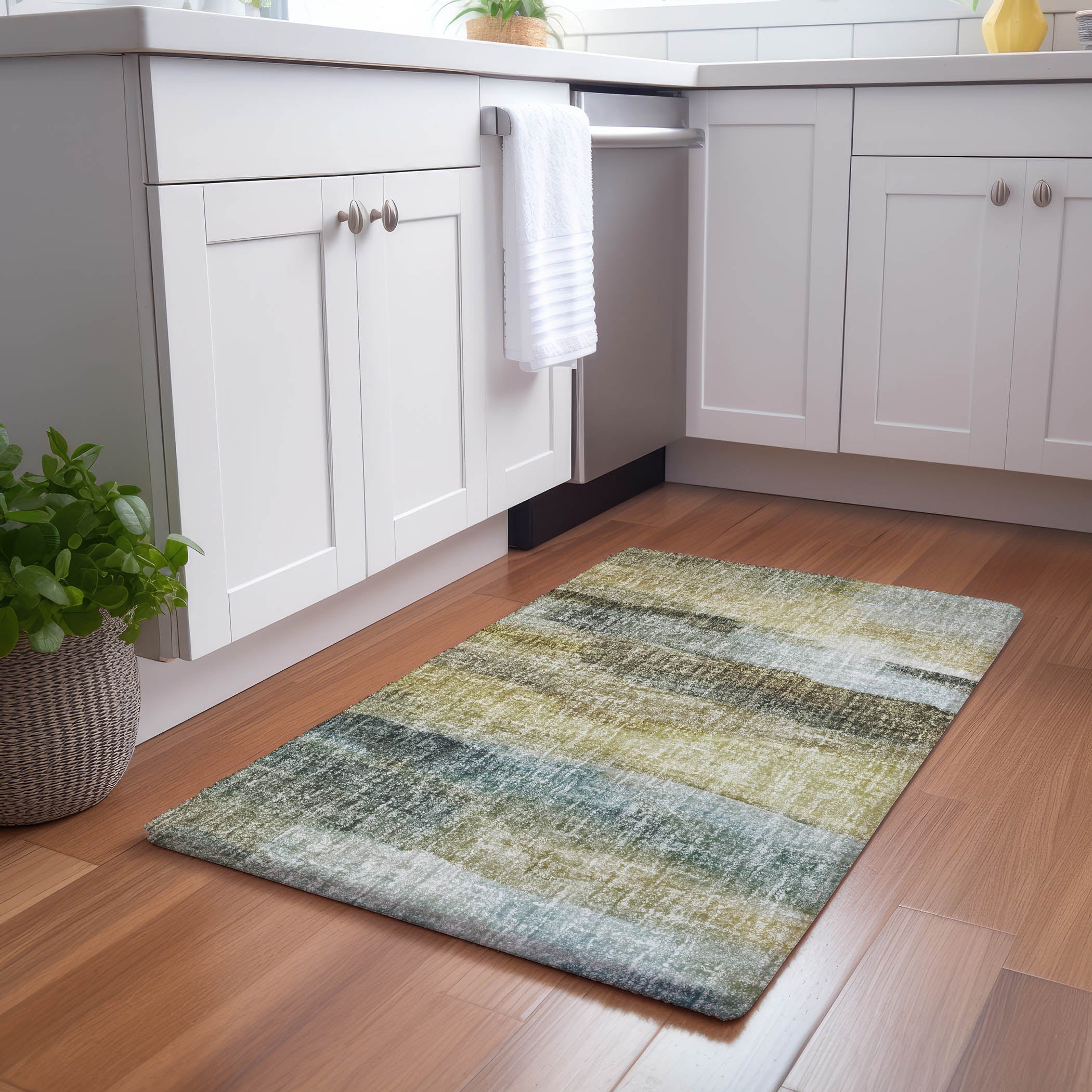 Luxury Washable Casual BO4 Khaki Brown Rug 1'8" x 2'6" #shape_Rectangle