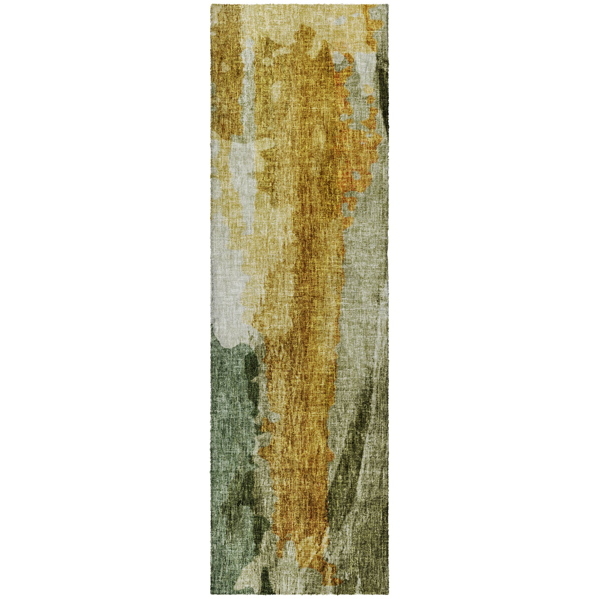 Luxury Washable Casual BO6 Aloe Green Rug 2'3" x 7'6" #shape_Runner