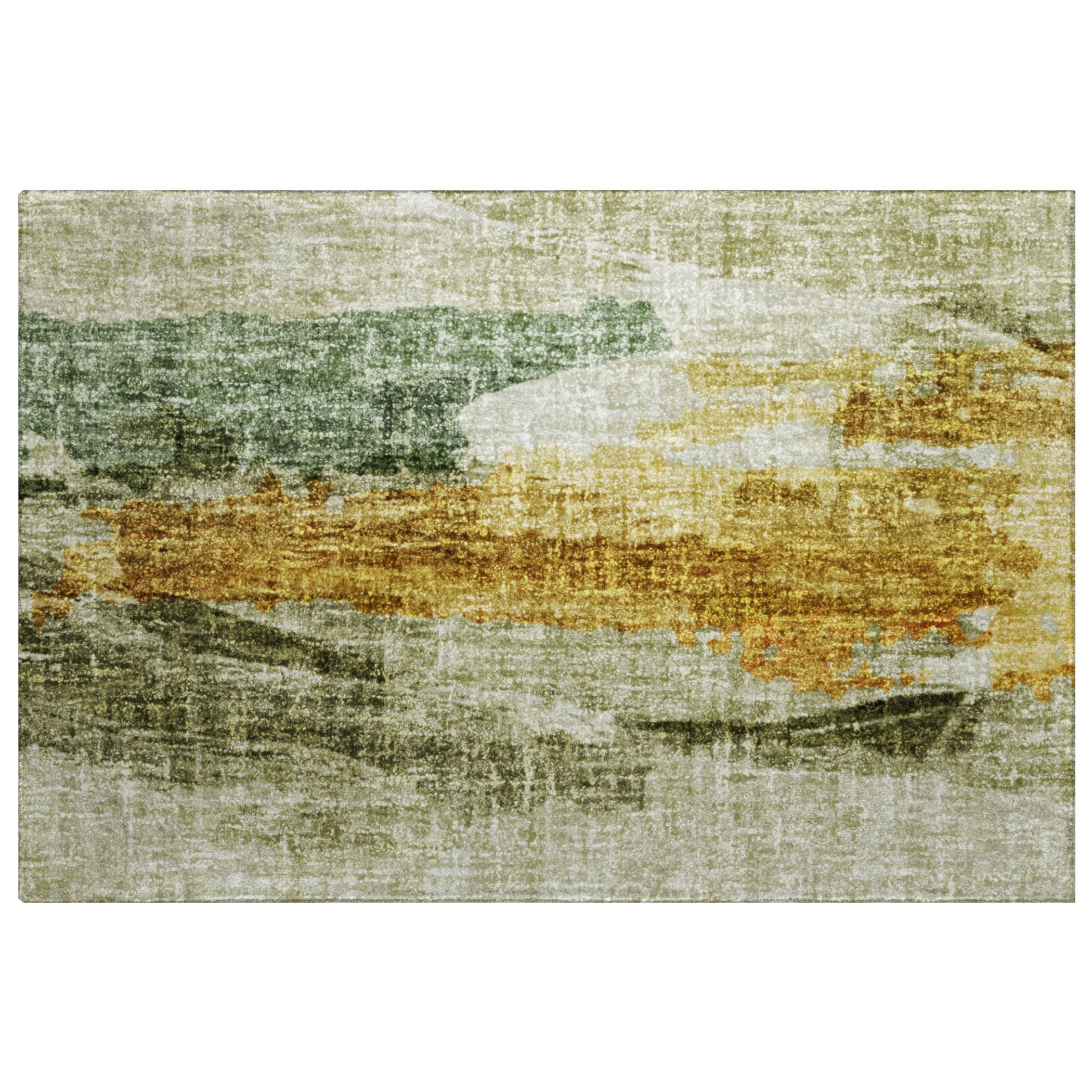 Luxury Washable Casual BO6 Aloe Green Rug 1'8" x 2'6" #shape_Rectangle