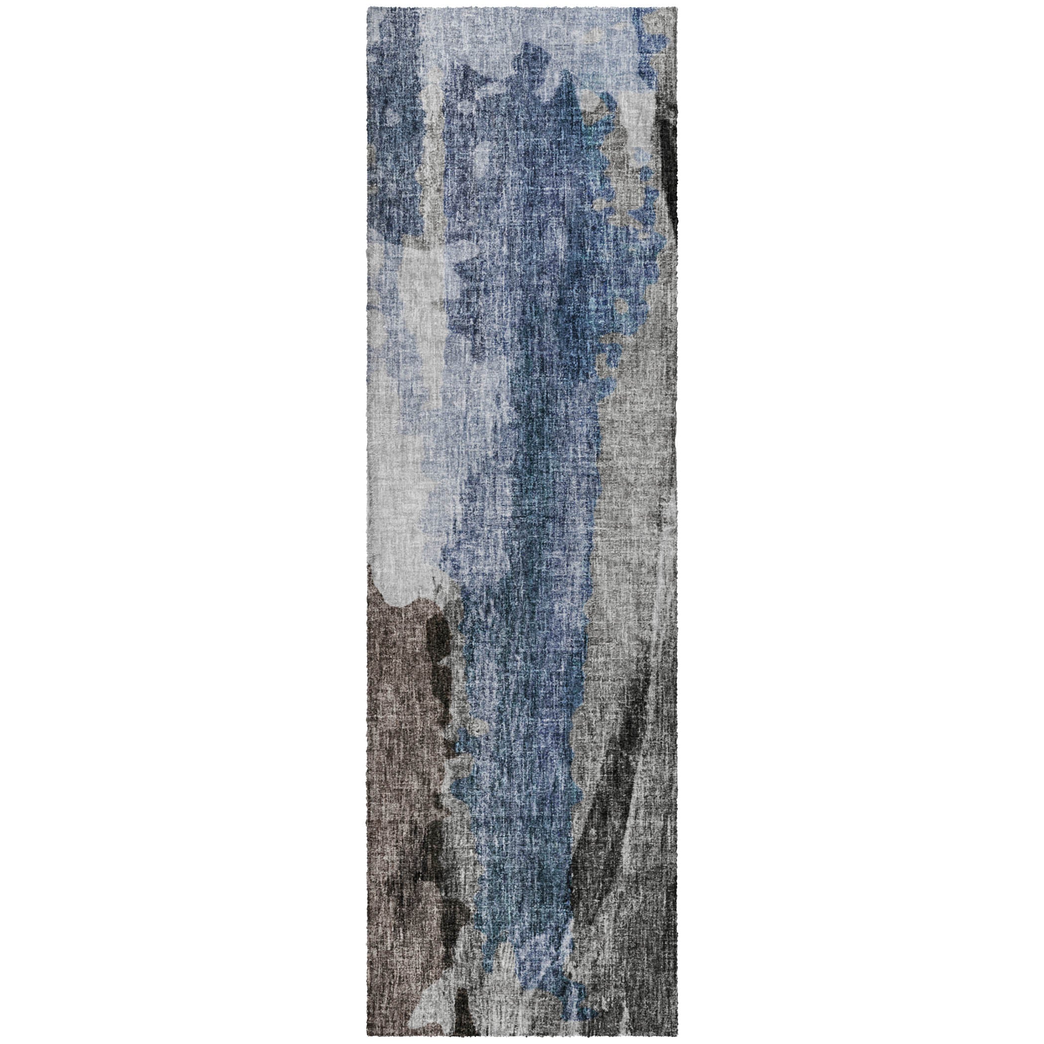 Luxury Washable Casual BO6 Pewter Gray Rug 2'3" x 7'6" #shape_Runner