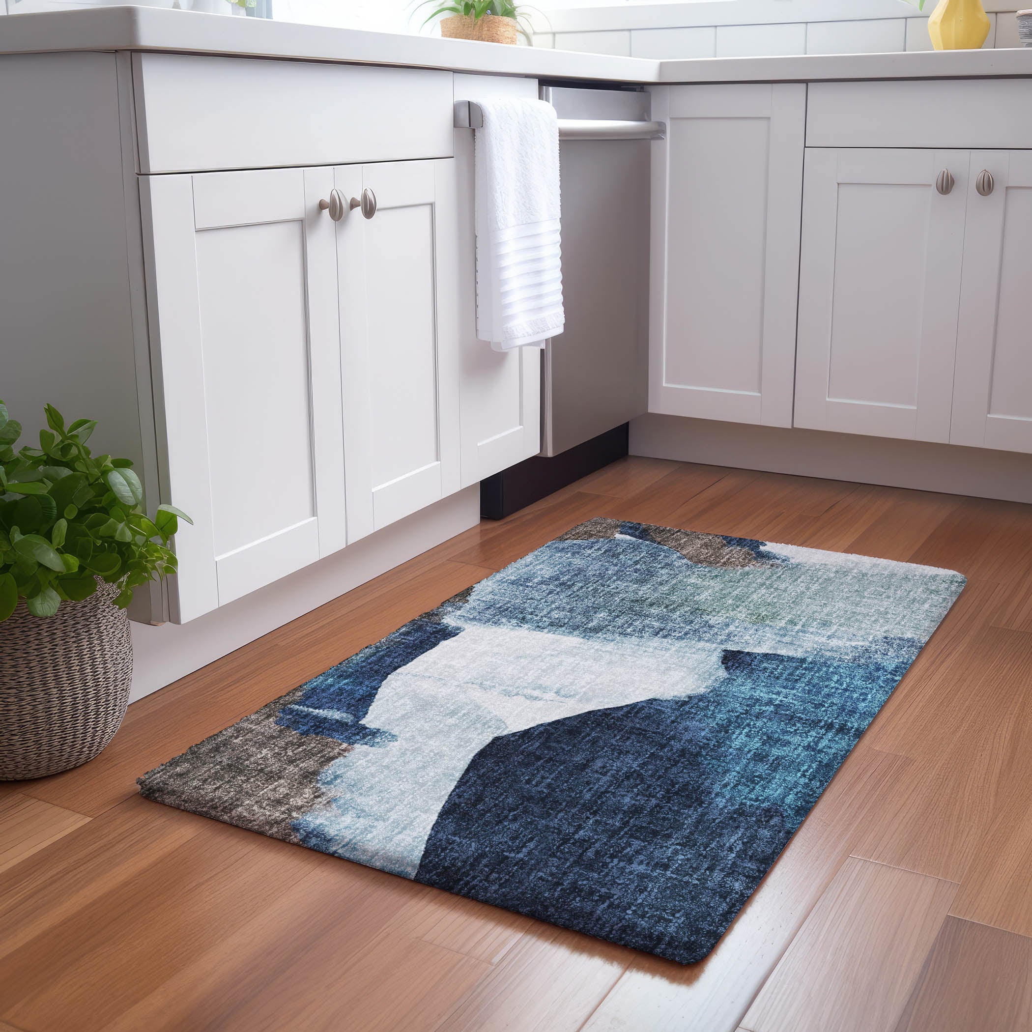 Luxury Washable Casual BO7 Denim Blue Rug 1'8" x 2'6" #shape_Rectangle