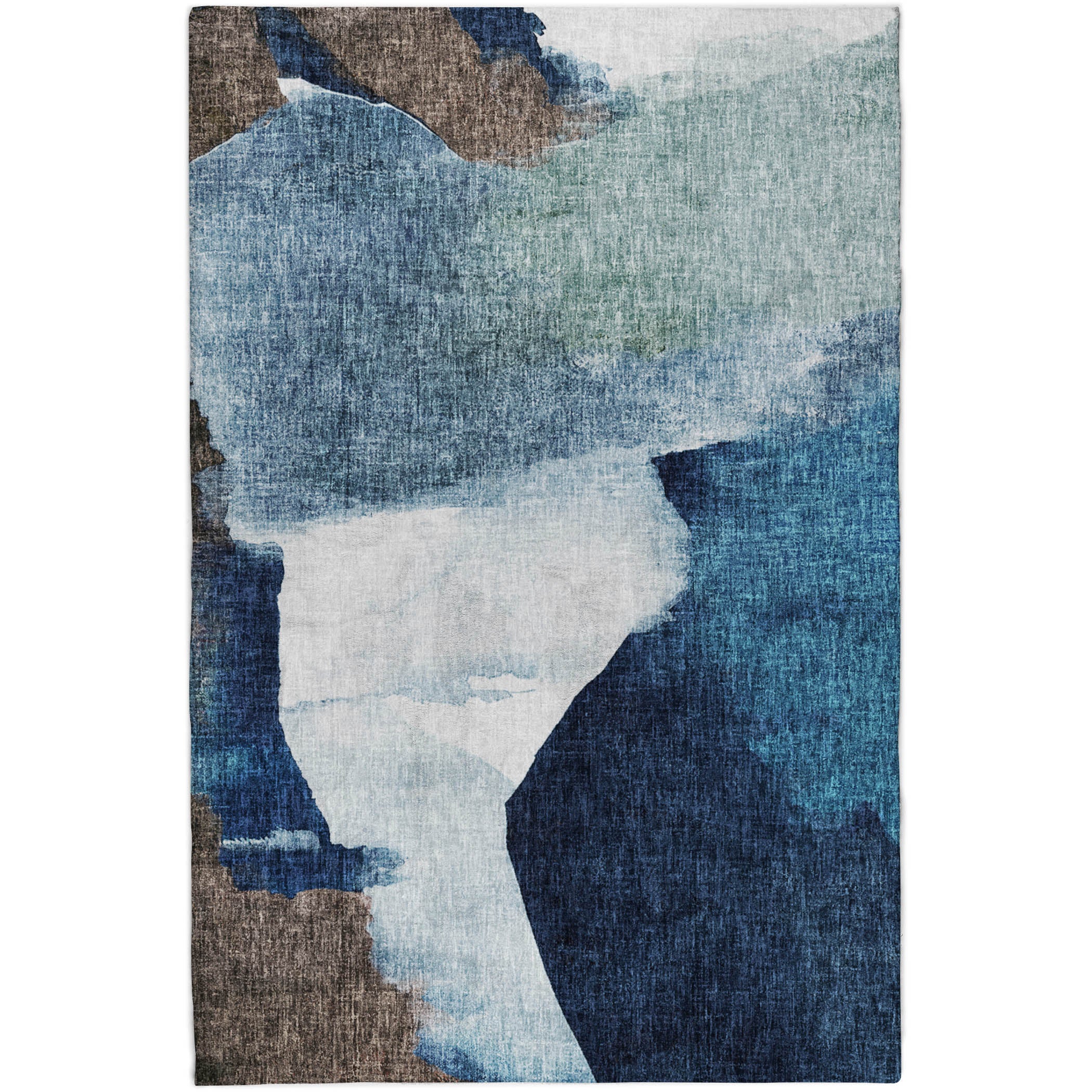Luxury Washable Casual BO7 Denim Blue Rug 2'6" x 3'10" #shape_Rectangle