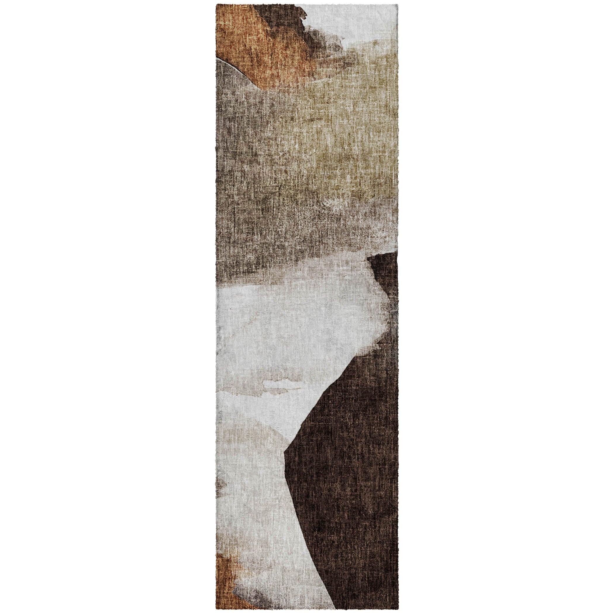 Luxury Washable Casual BO7 Taupe Brown Rug 2'3" x 7'6" #shape_Runner