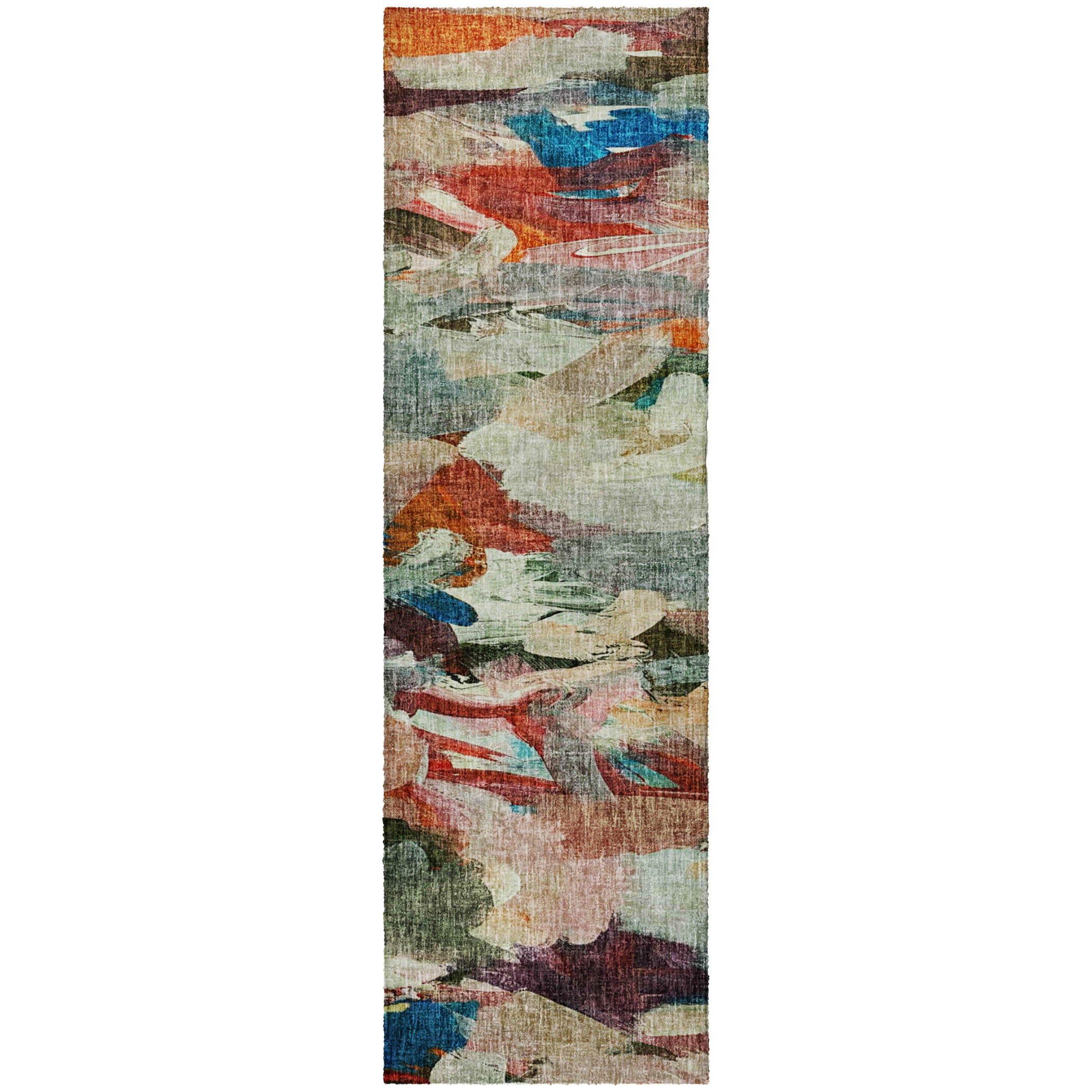 Luxury Washable Casual BO8 Paprika Orange Rug 2'3" x 7'6" #shape_Runner