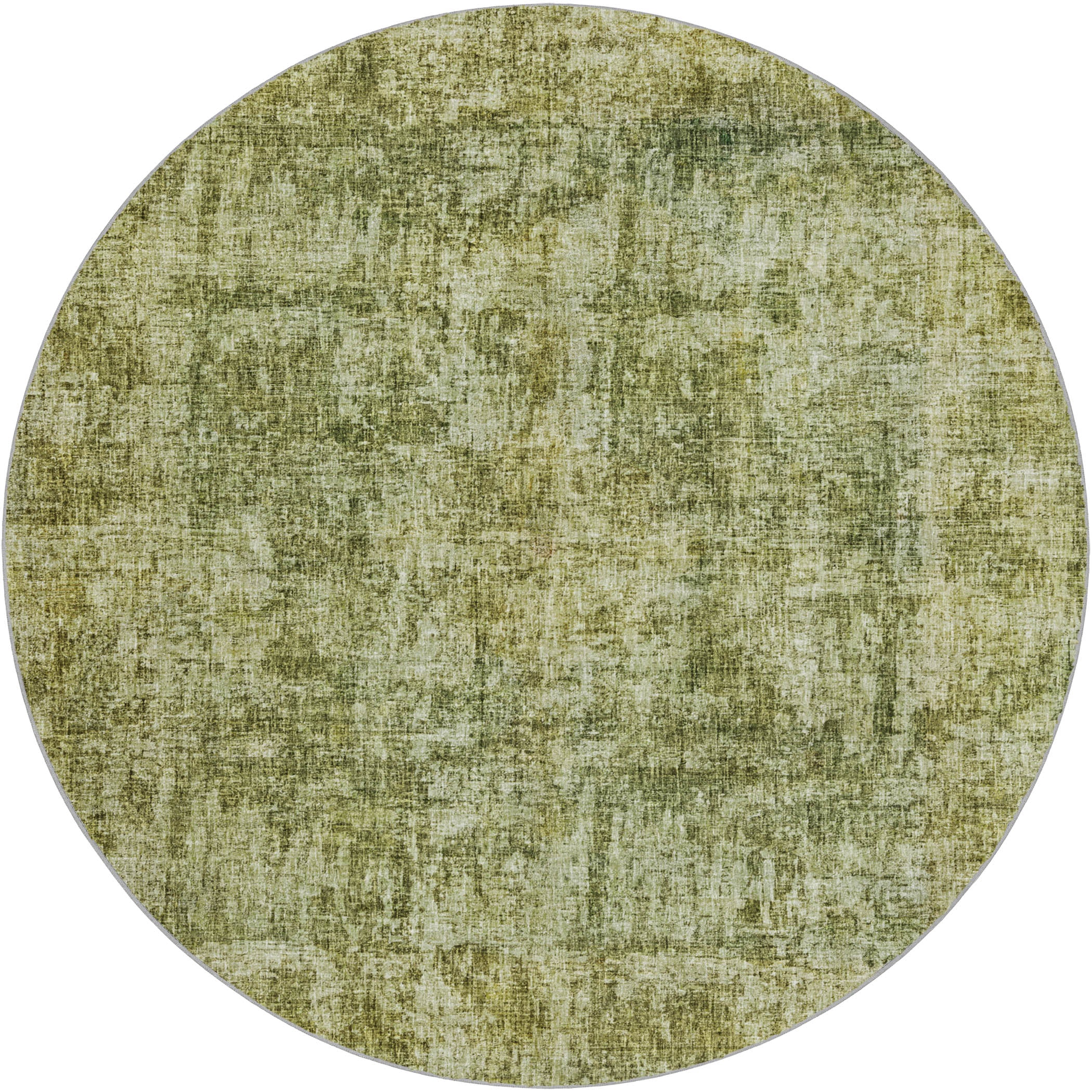 Luxury Washable Casual BO9 Aloe Green Rug 8' x 8' #shape_Round