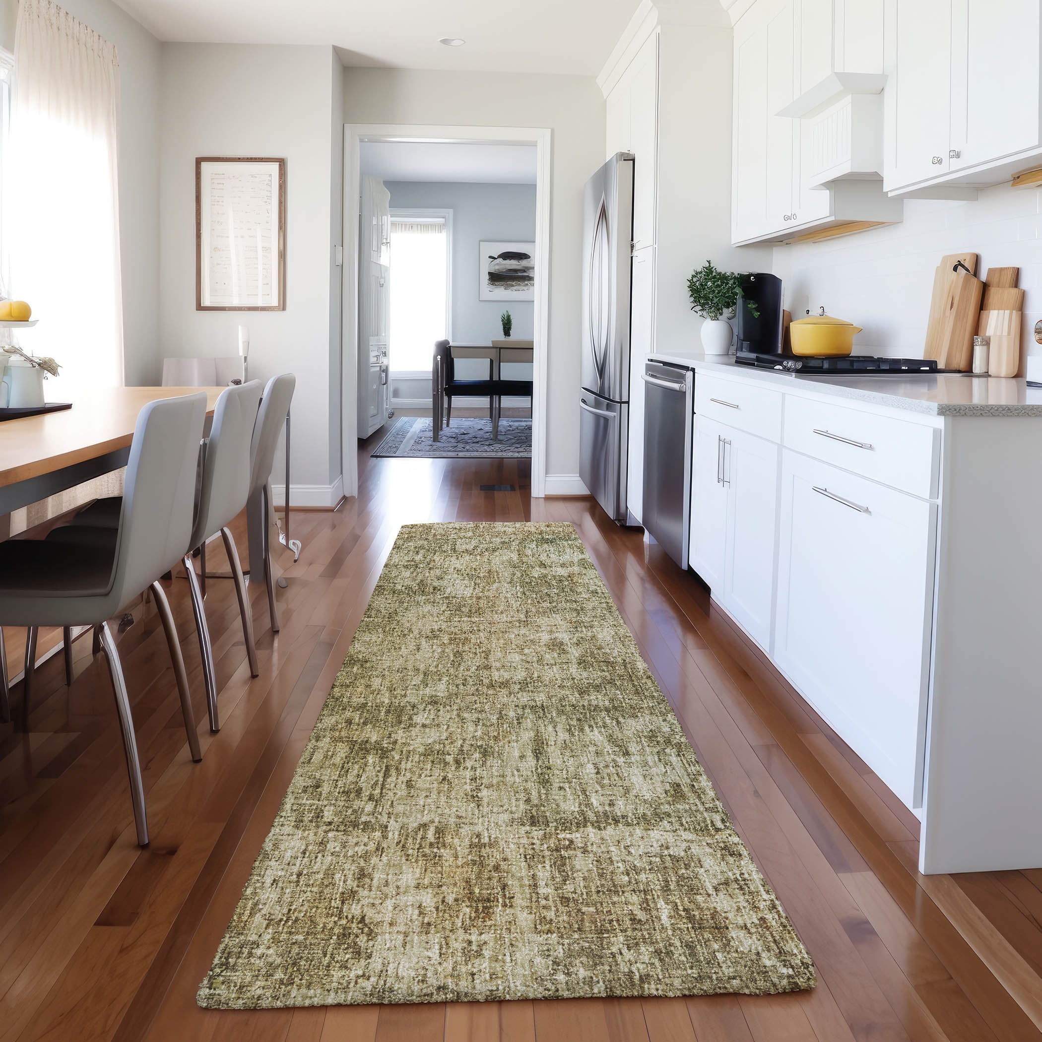 Luxury Washable Casual BO9 Taupe Brown Rug 2'3" x 7'6" #shape_Runner