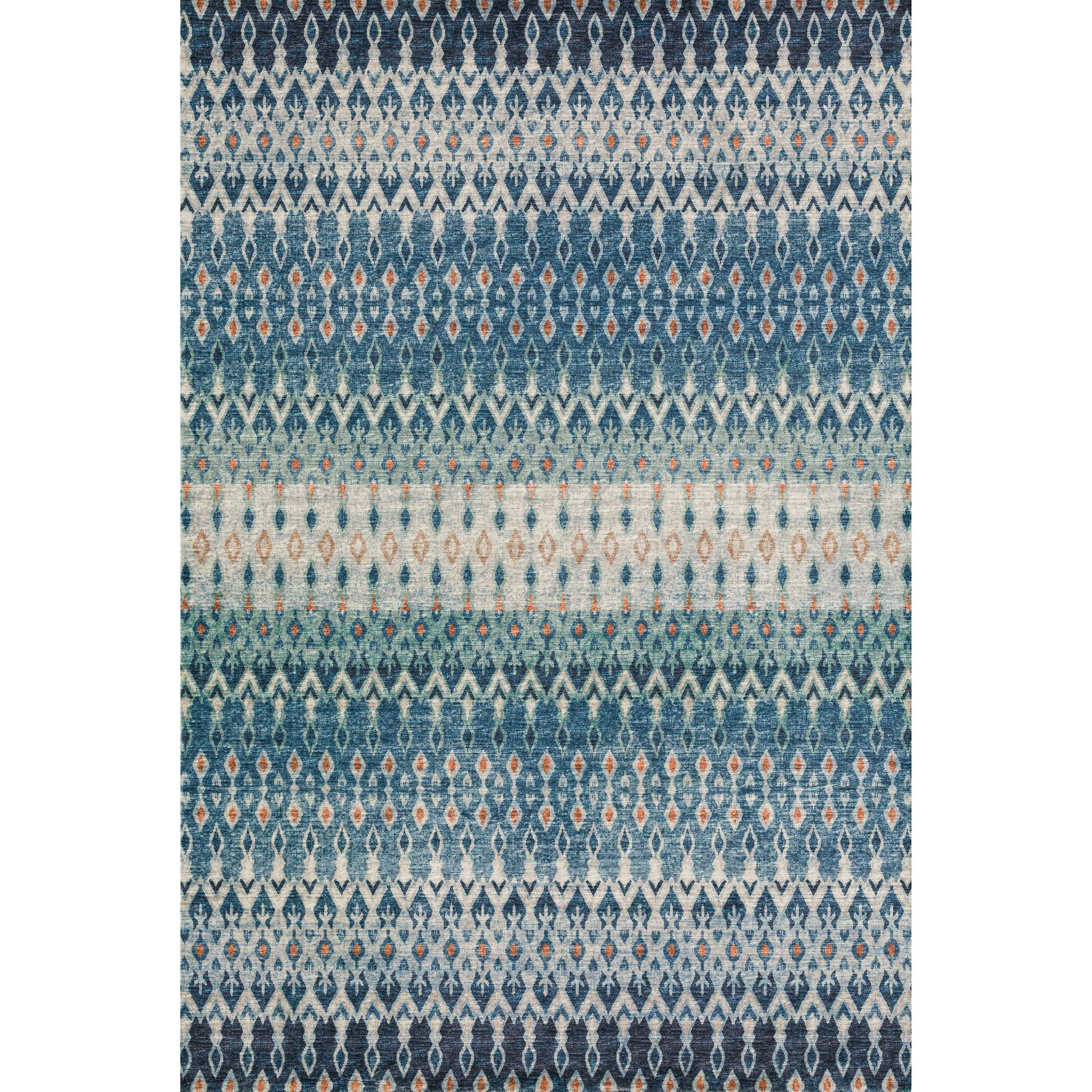 Luxury Machine Washable Indoor/Outdoor Casual BR1 Indigo Blue Rug 3' x 5' #shape_Rectangle