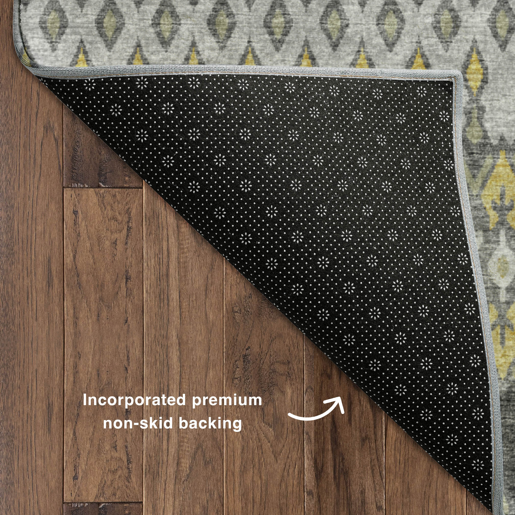 Luxury Machine Washable Indoor/Outdoor Casual BR1 Pewter Gray Rug 1'8" x 2'6" #shape_Rectangle