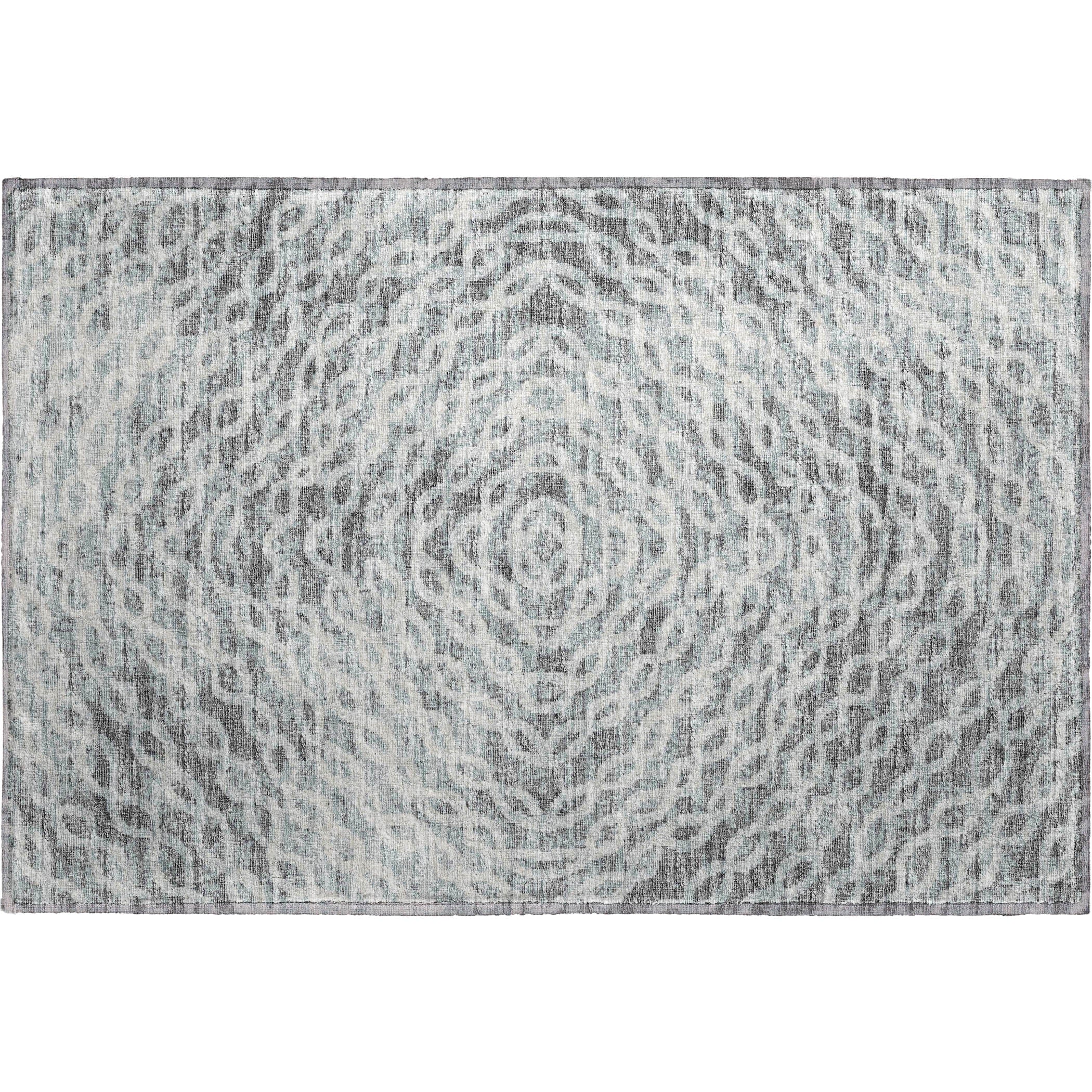 Luxury Machine Washable Indoor/Outdoor Casual BR3 Metal Gray Rug 1'8" x 2'6" #shape_Rectangle