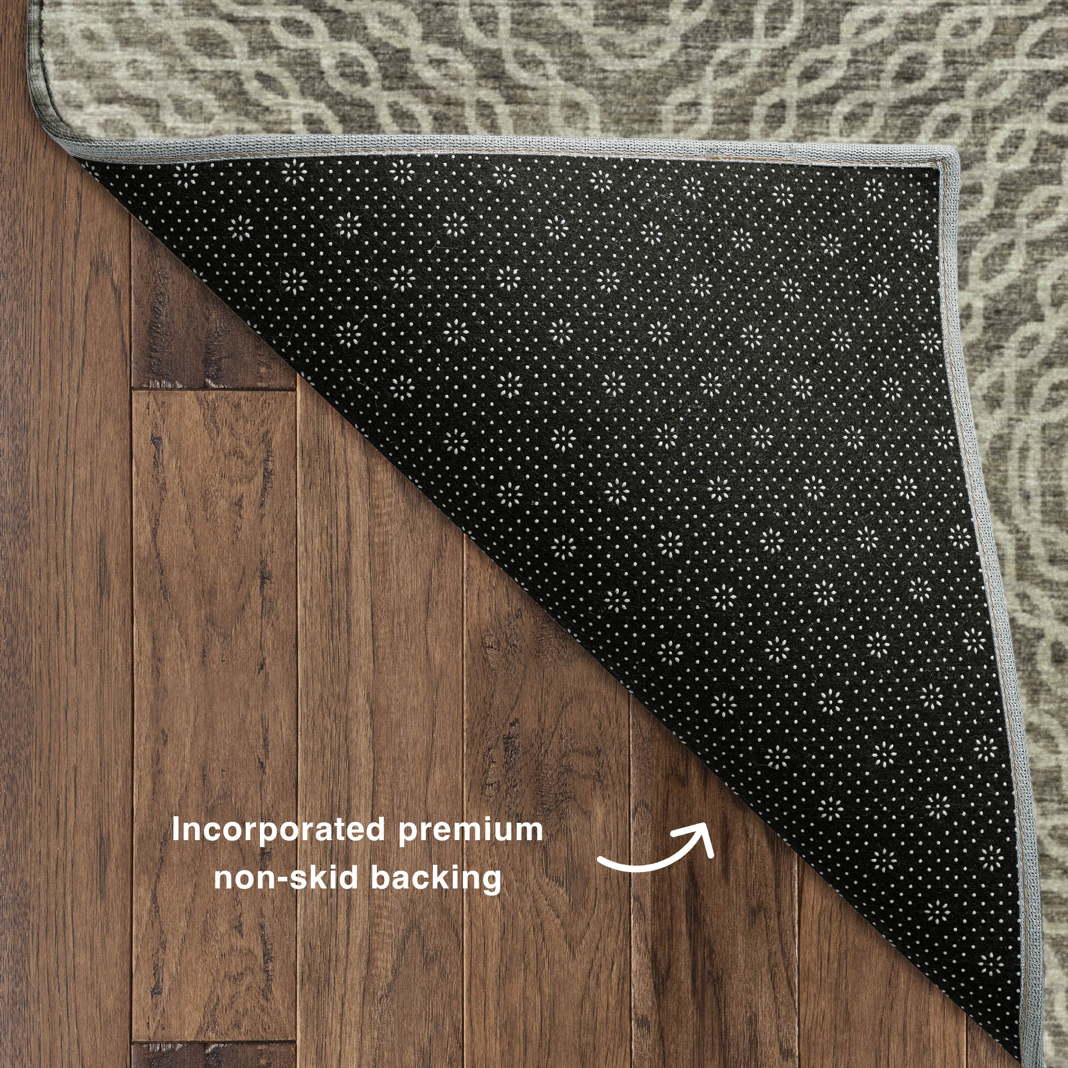 Luxury Machine Washable Indoor/Outdoor Casual BR3 Mink Brown Rug 1'8" x 2'6" #shape_Rectangle