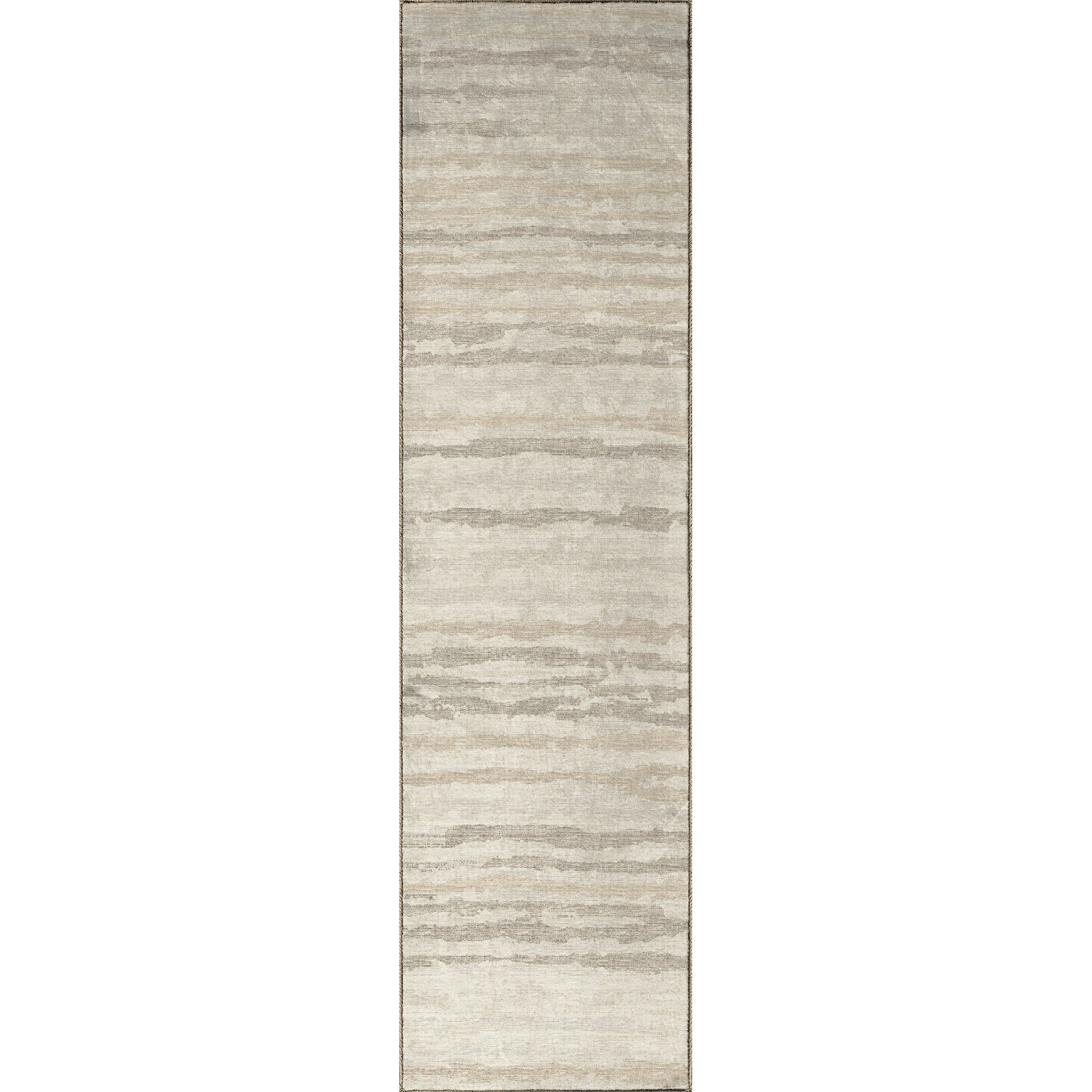 Luxury Machine Washable Indoor/Outdoor Casual BR4 Linen Brown Rug 2'3" x 7'6" #shape_Runner